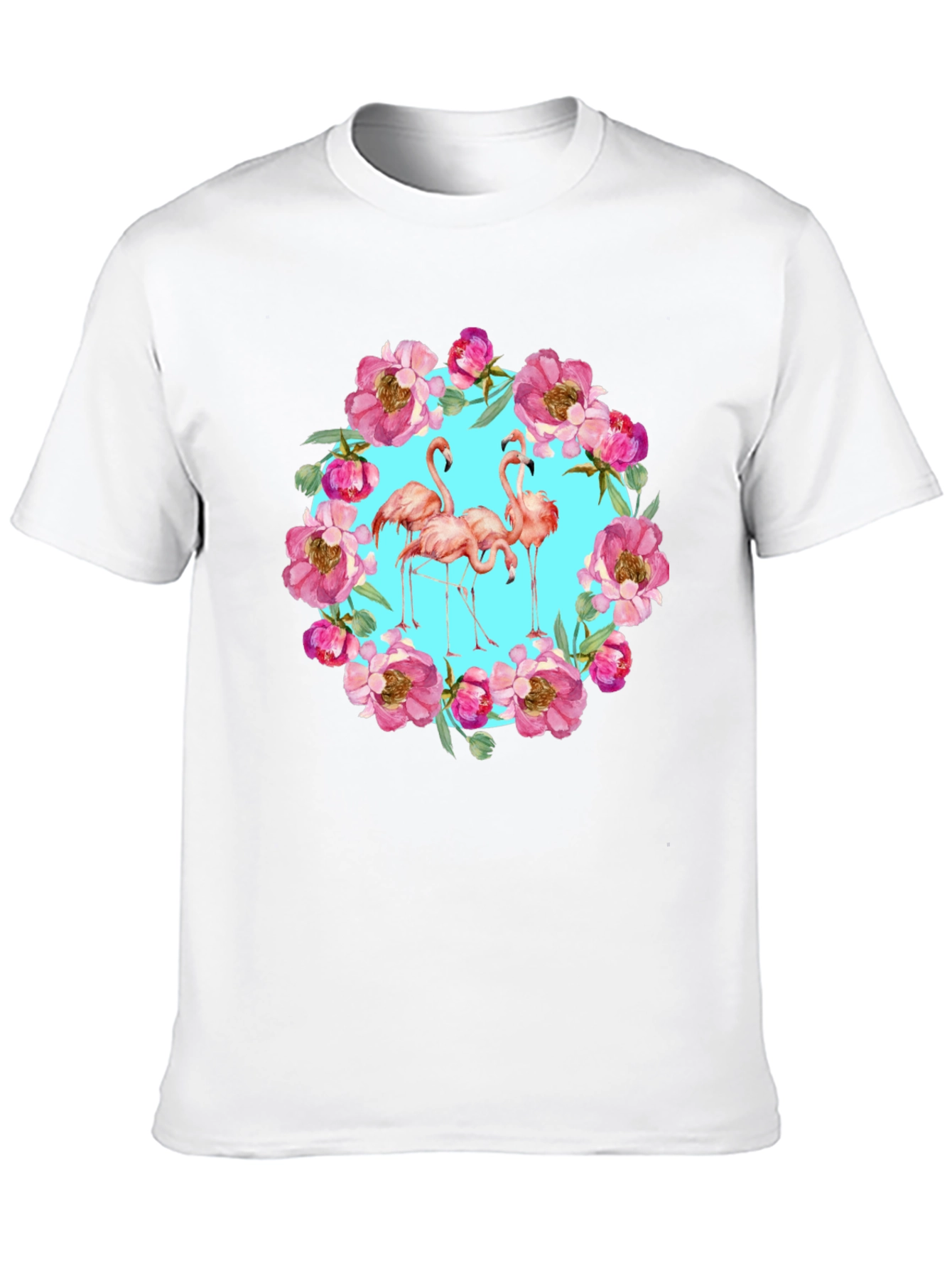 Flamingo Floral Wreath Graphic Tee