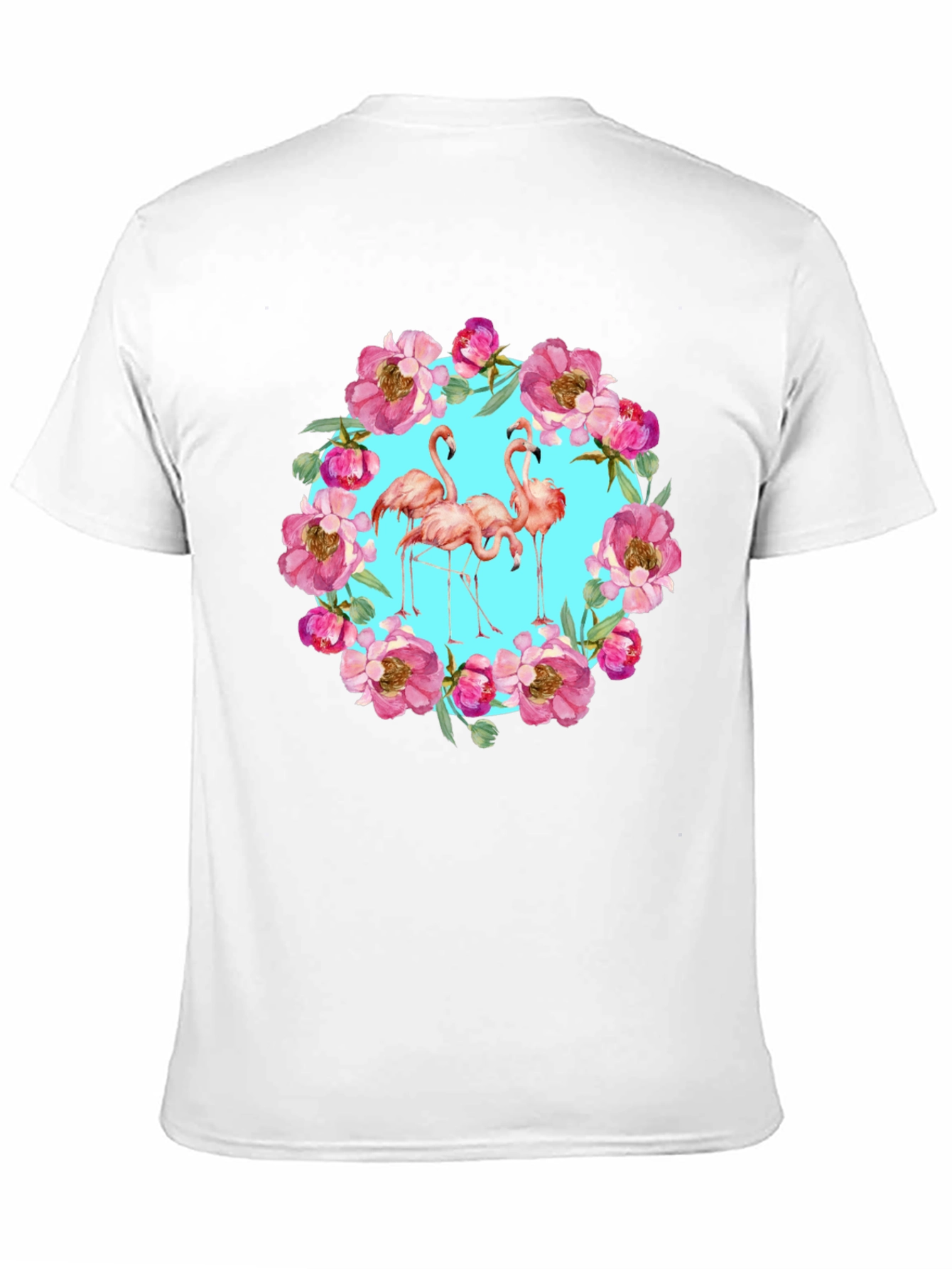 Flamingo Floral Wreath Graphic Tee