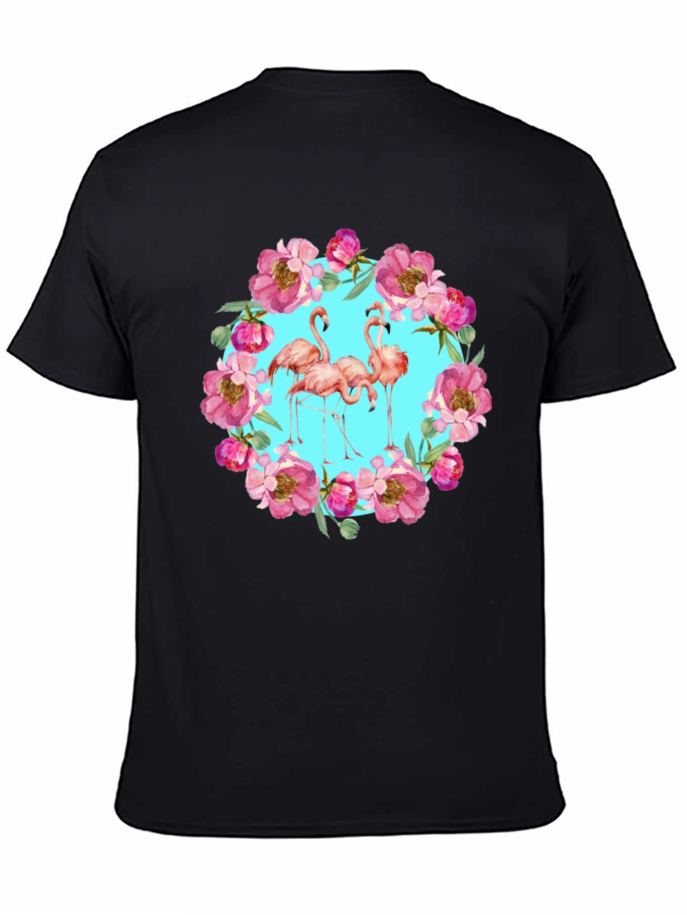 Flamingo Floral Wreath Graphic Tee