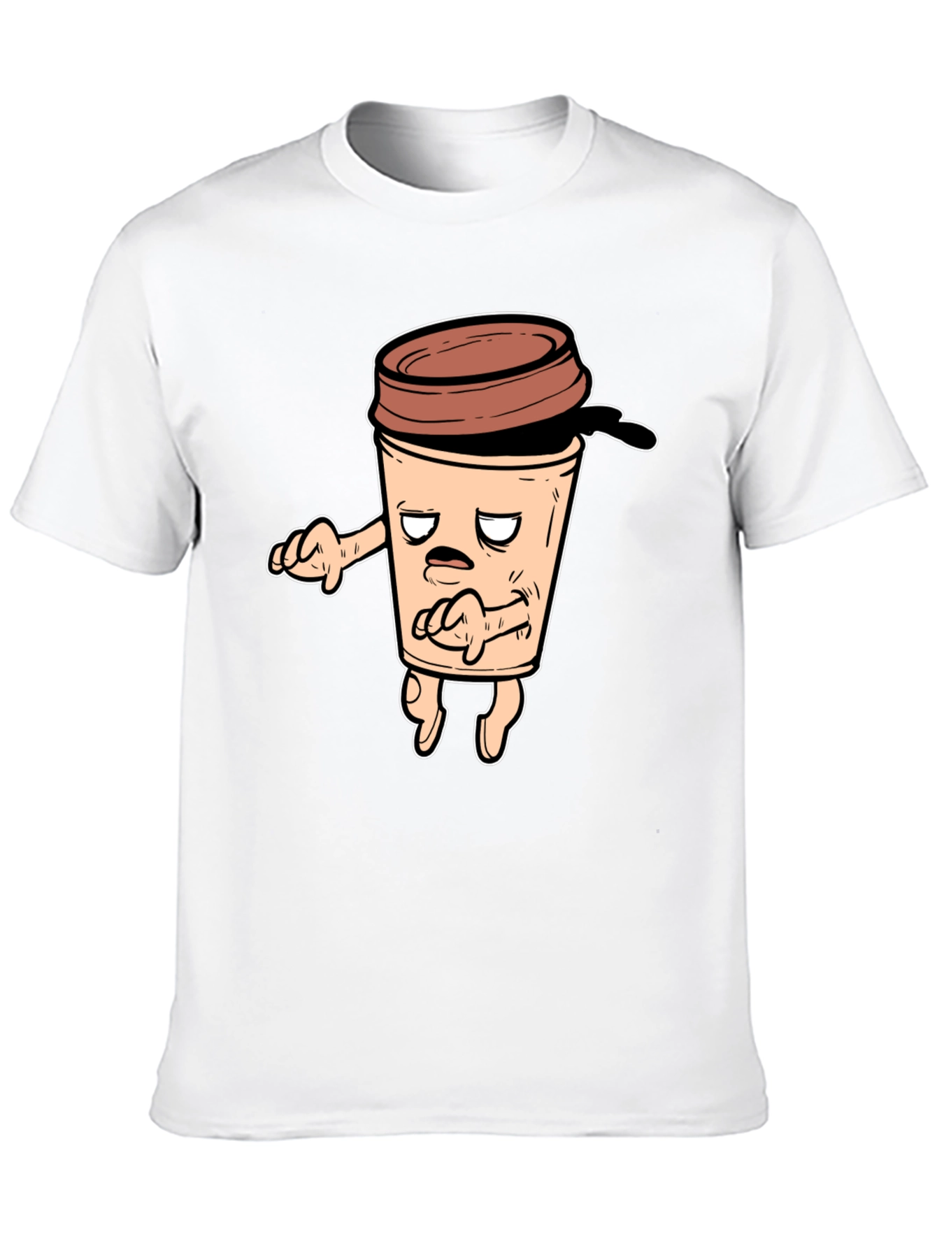 Funny Coffee Cup Graphic T-Shirt - Black