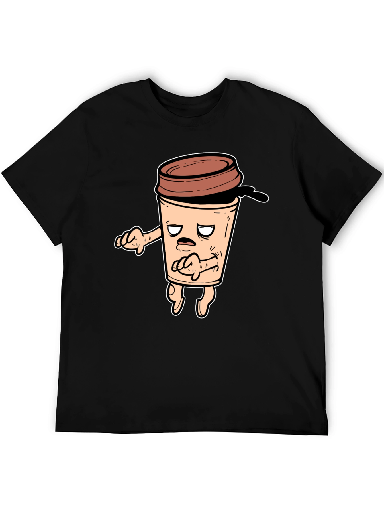 Funny Coffee Cup Graphic T-Shirt - Black