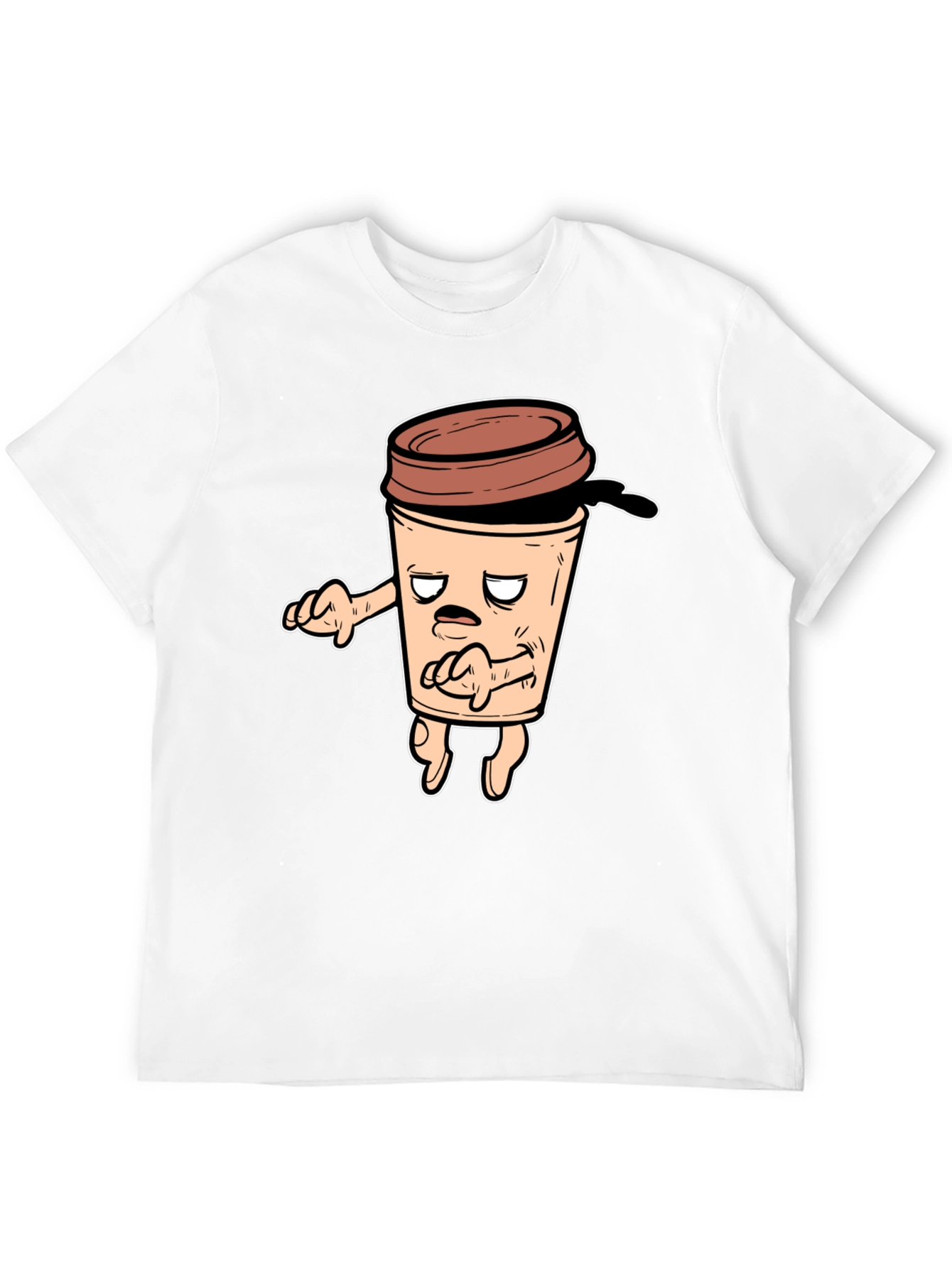 Funny Coffee Cup Graphic T-Shirt - Black