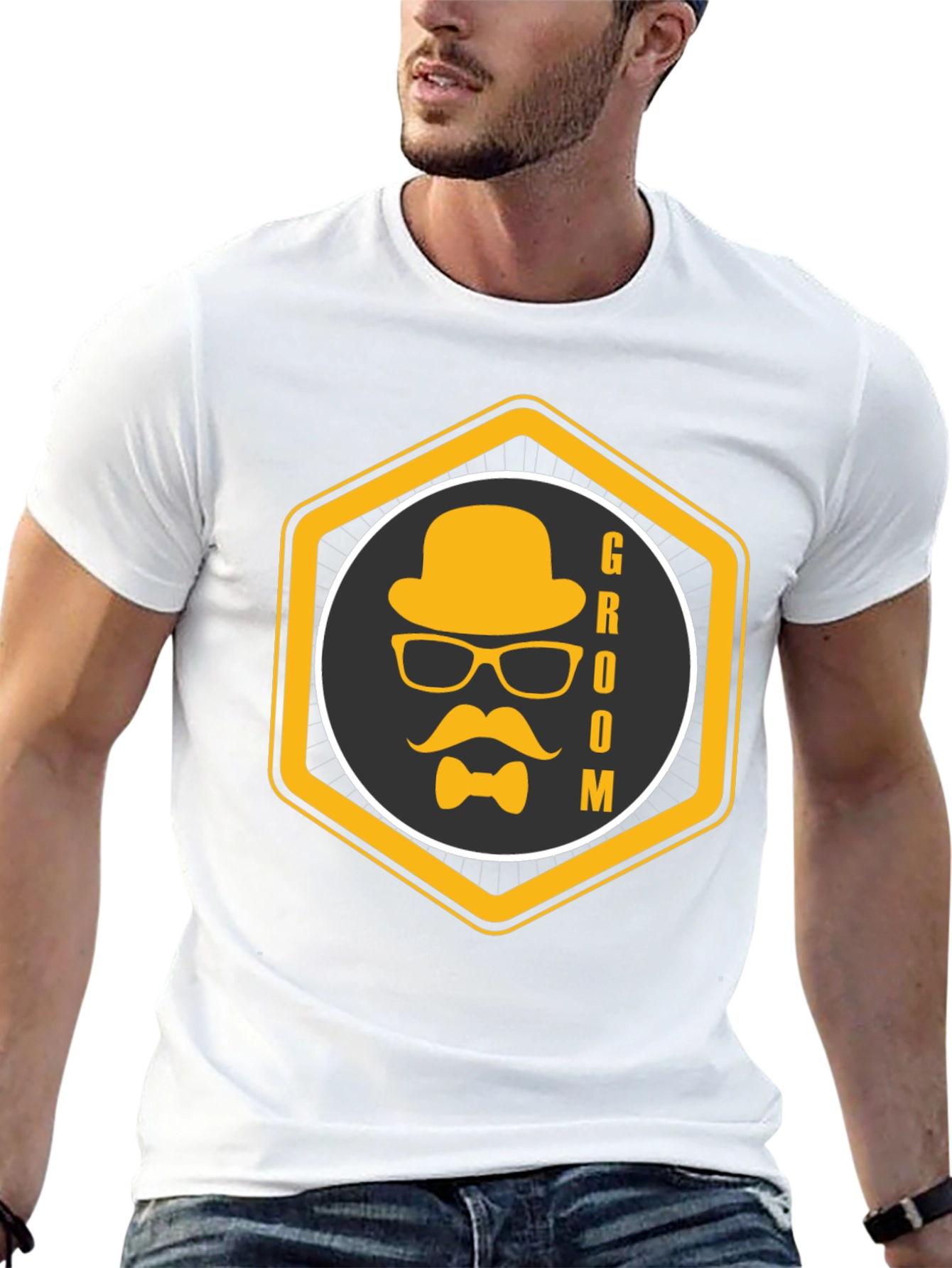 Groom Graphic Black T-Shirt - Stylish Wedding Apparel