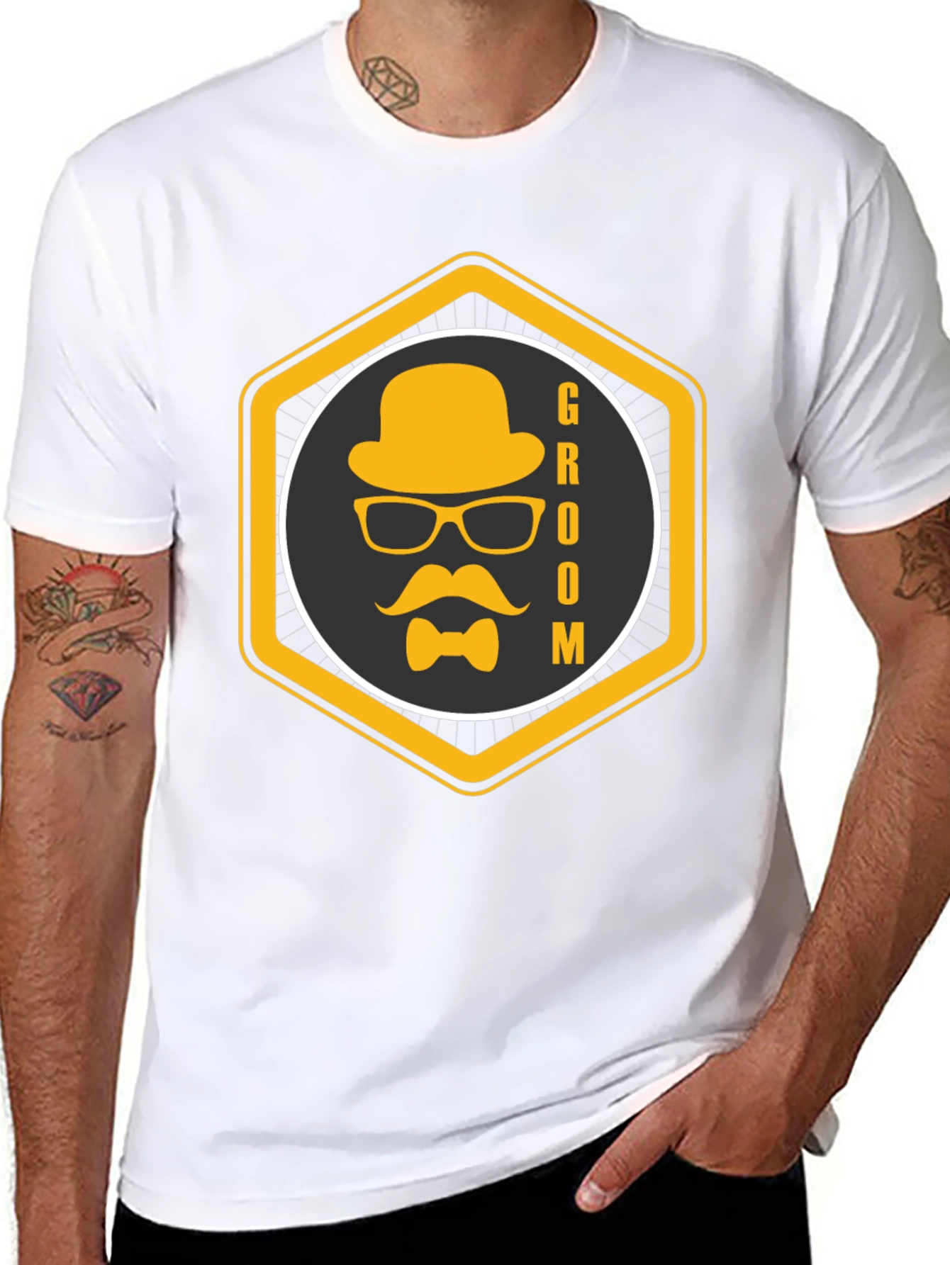 Groom Graphic Black T-Shirt - Stylish Wedding Apparel