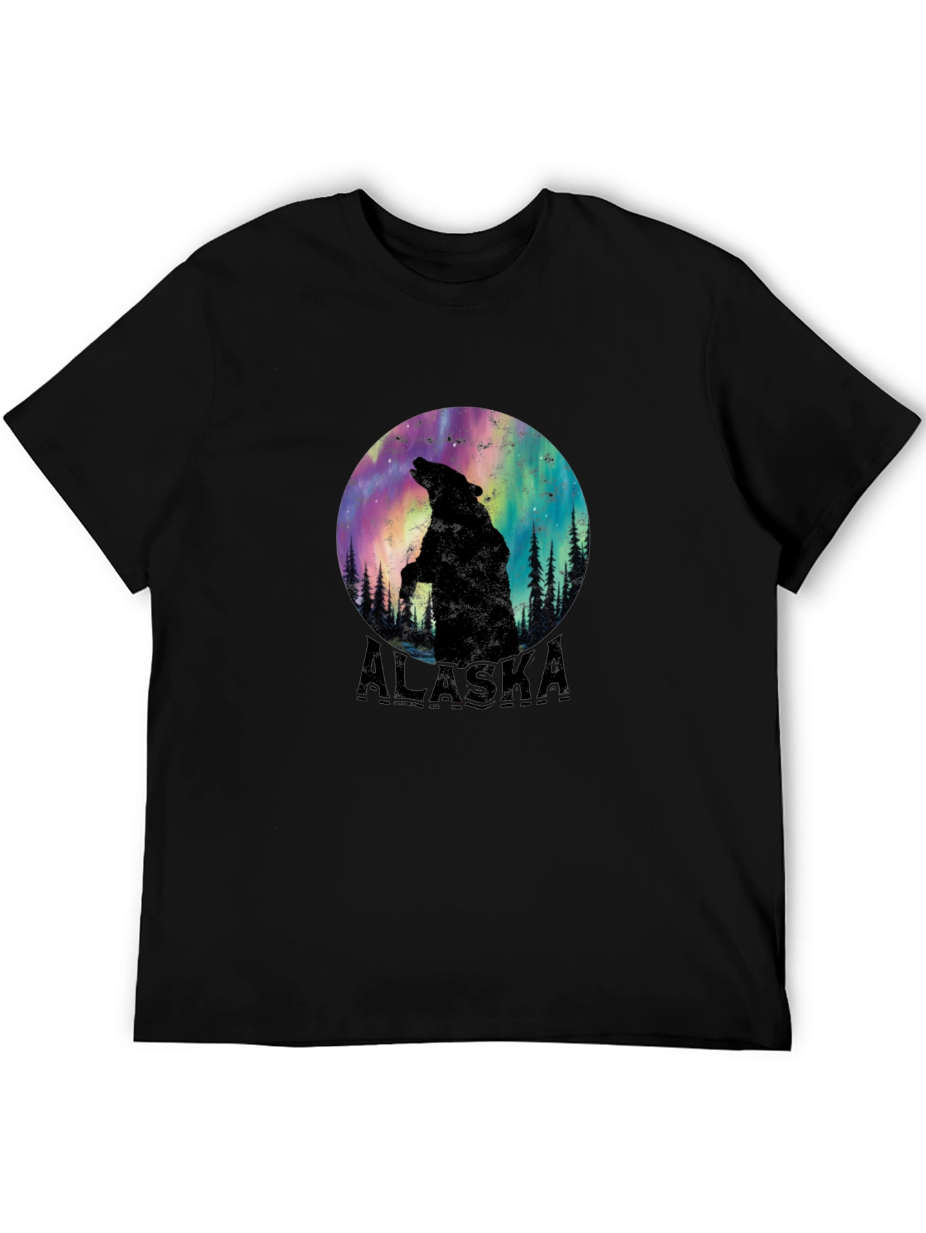 Alaska Bear Silhouette Graphic Tee - Black