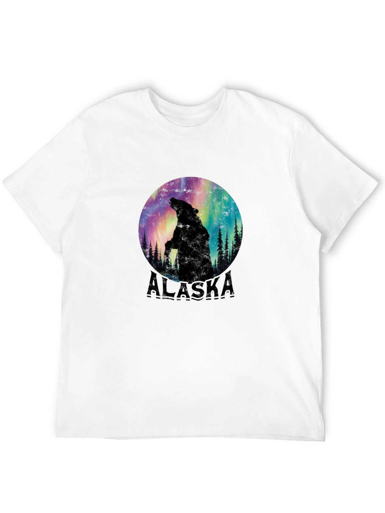 Alaska Bear Silhouette Graphic Tee - Black
