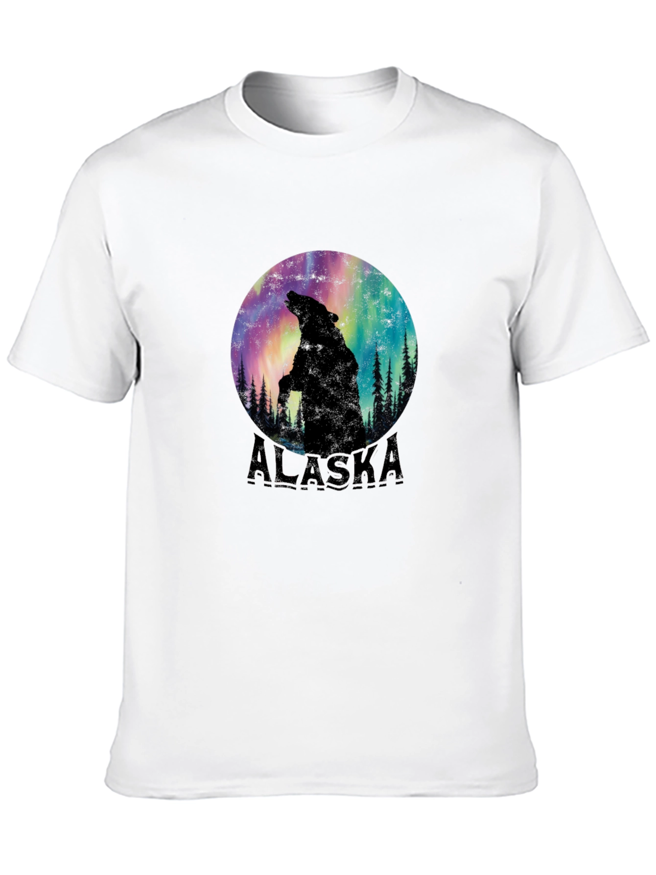 Alaska Bear Silhouette Graphic Tee - Black