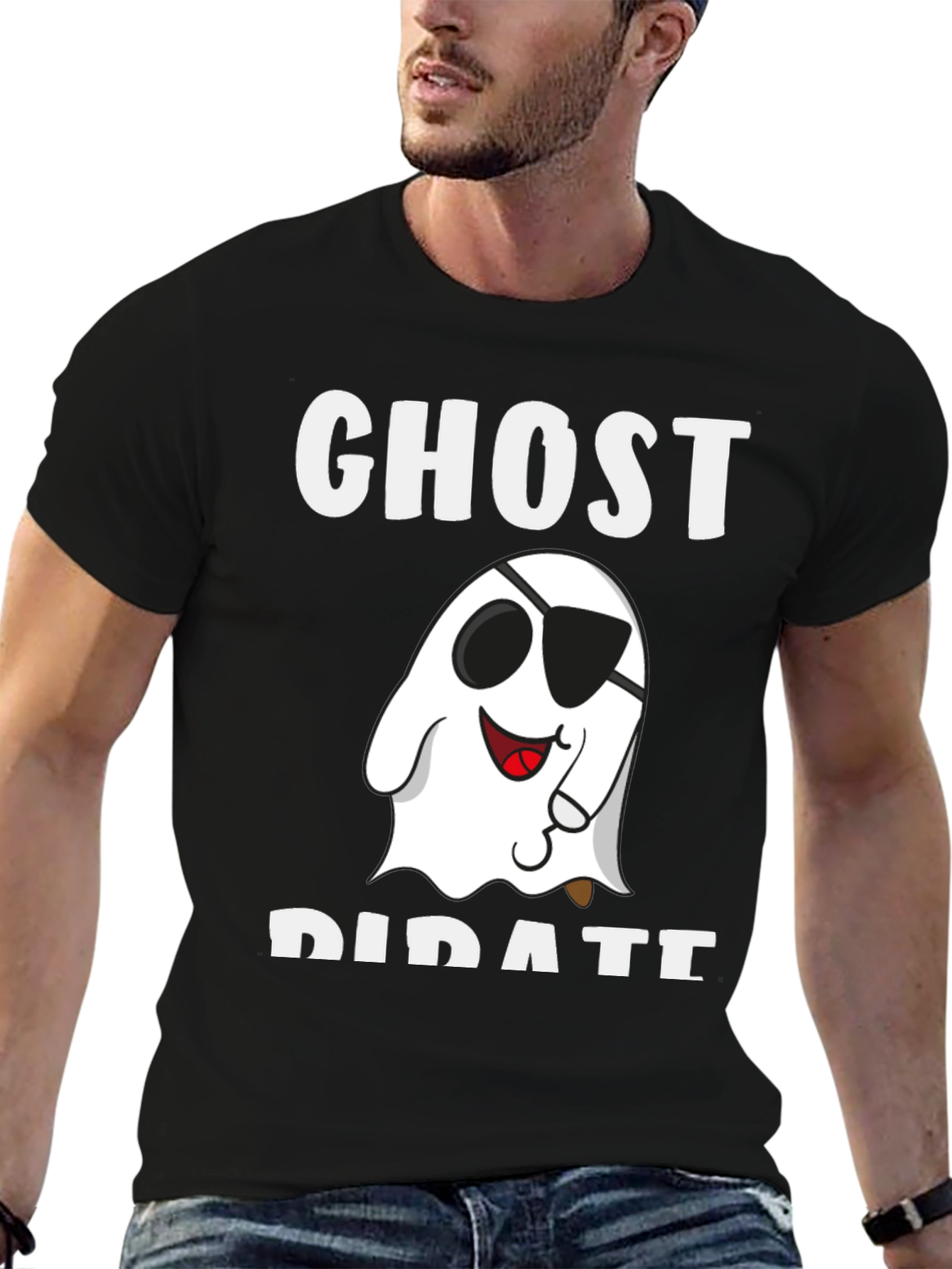 Ghost Pirate Graphic T-Shirt - Halloween Costume Tee