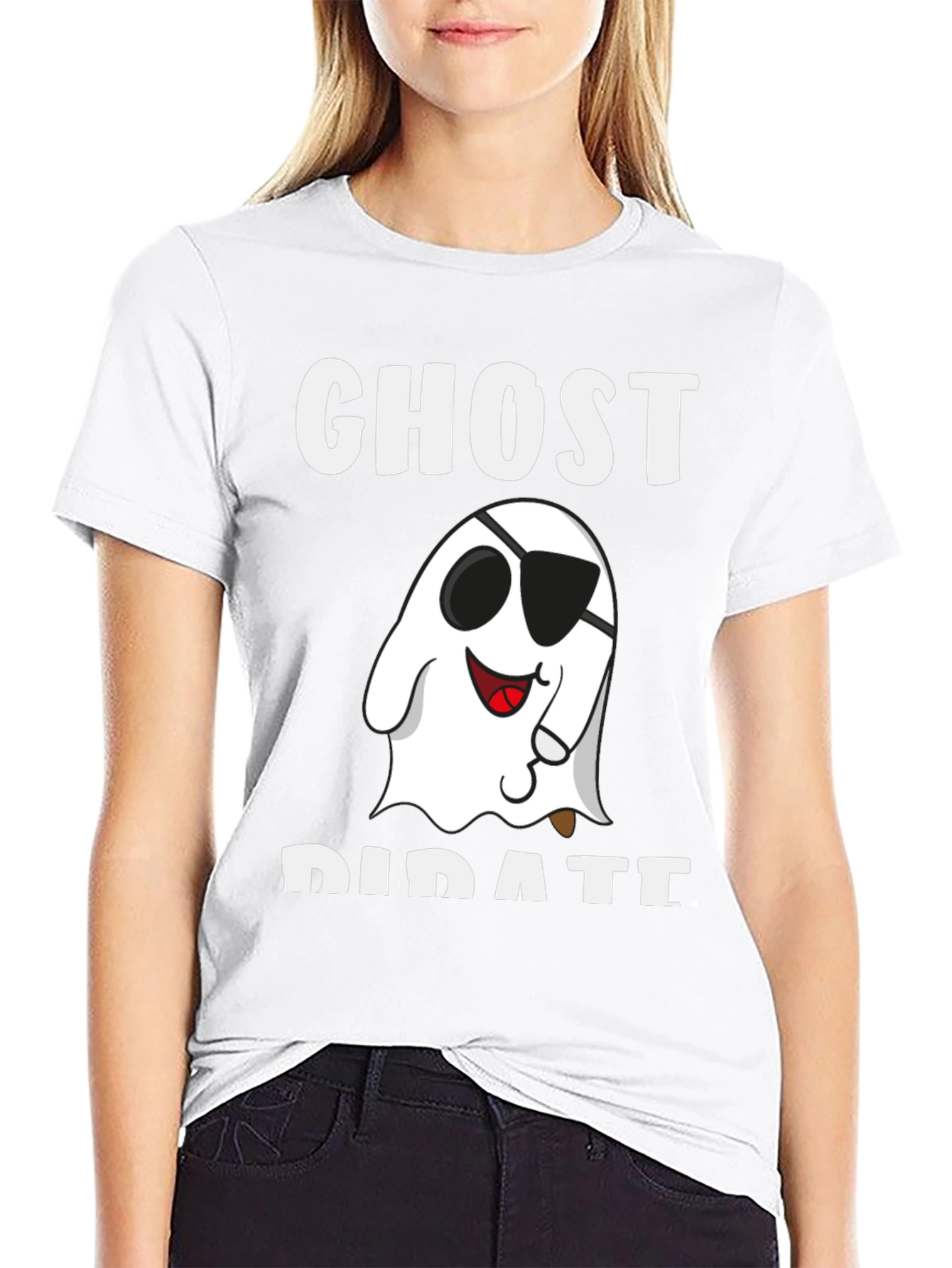 Ghost Pirate Graphic T-Shirt - Halloween Costume Tee