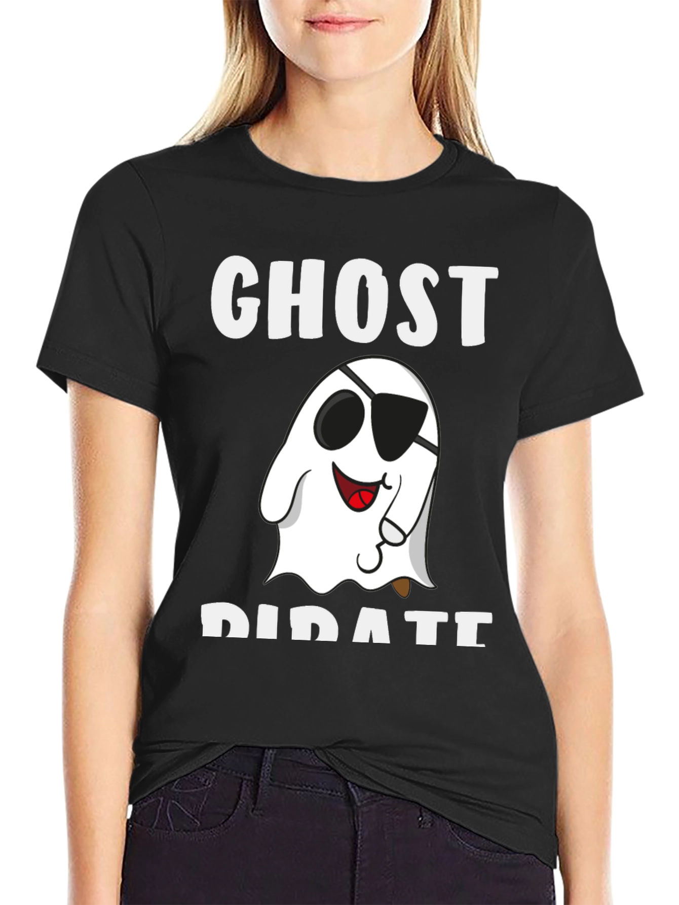 Ghost Pirate Graphic T-Shirt - Halloween Costume Tee