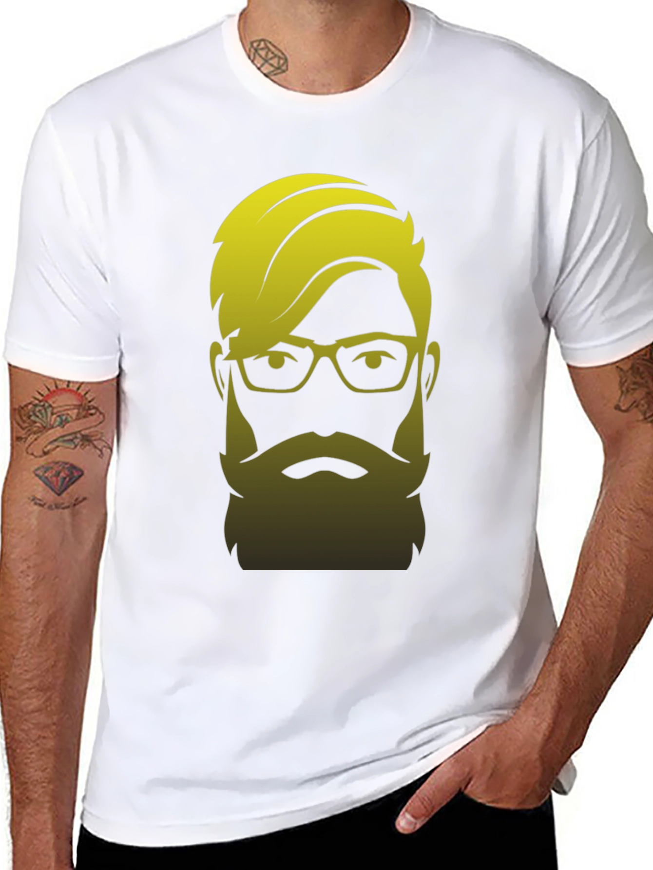 Bearded Hipster Graphic Tee - Cool & Stylish