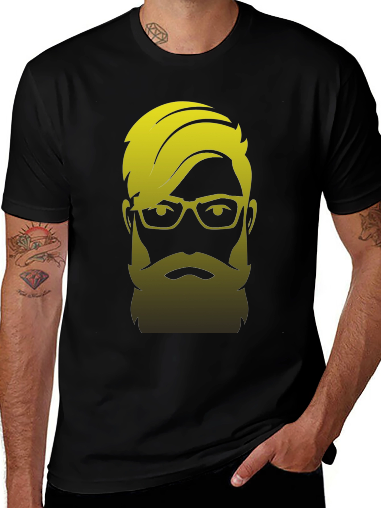Bearded Hipster Graphic Tee - Cool & Stylish