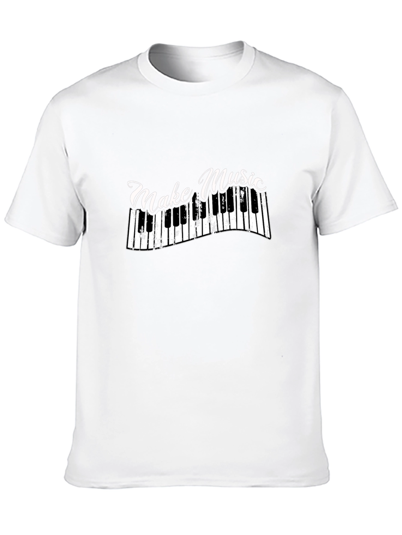 Make Music Black T-Shirt - Keyboard Design