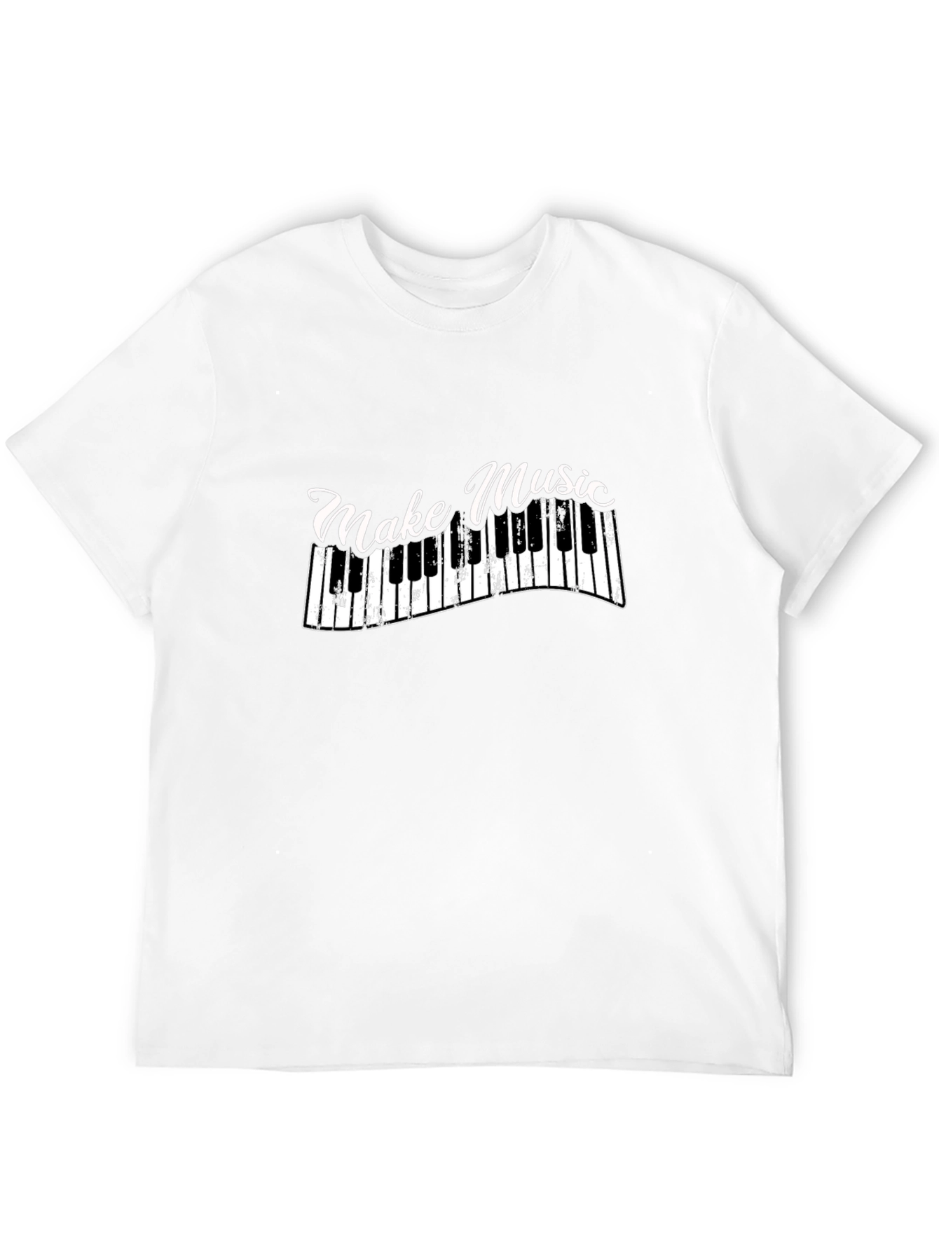 Make Music Black T-Shirt - Keyboard Design