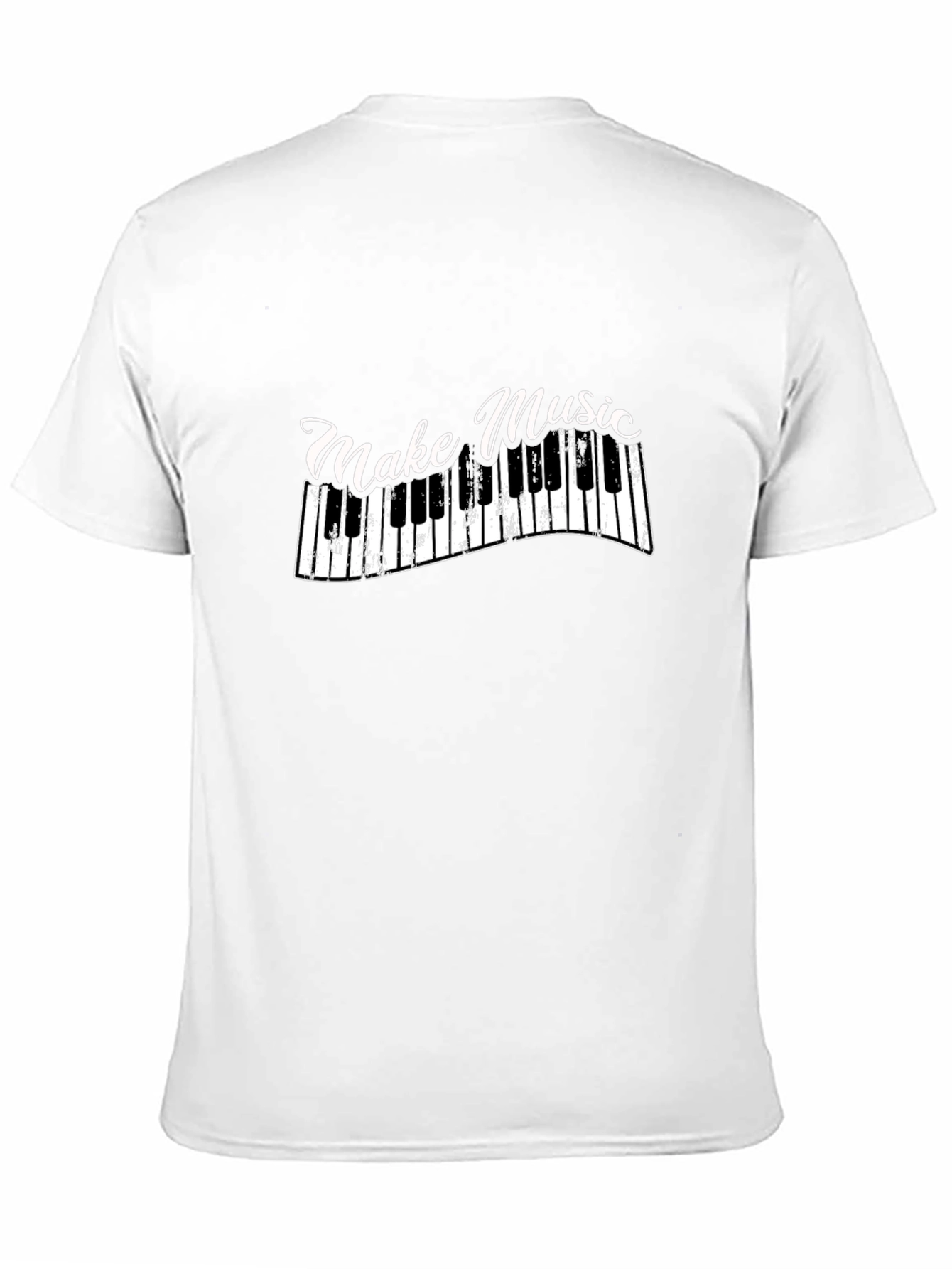 Make Music Black T-Shirt - Keyboard Design
