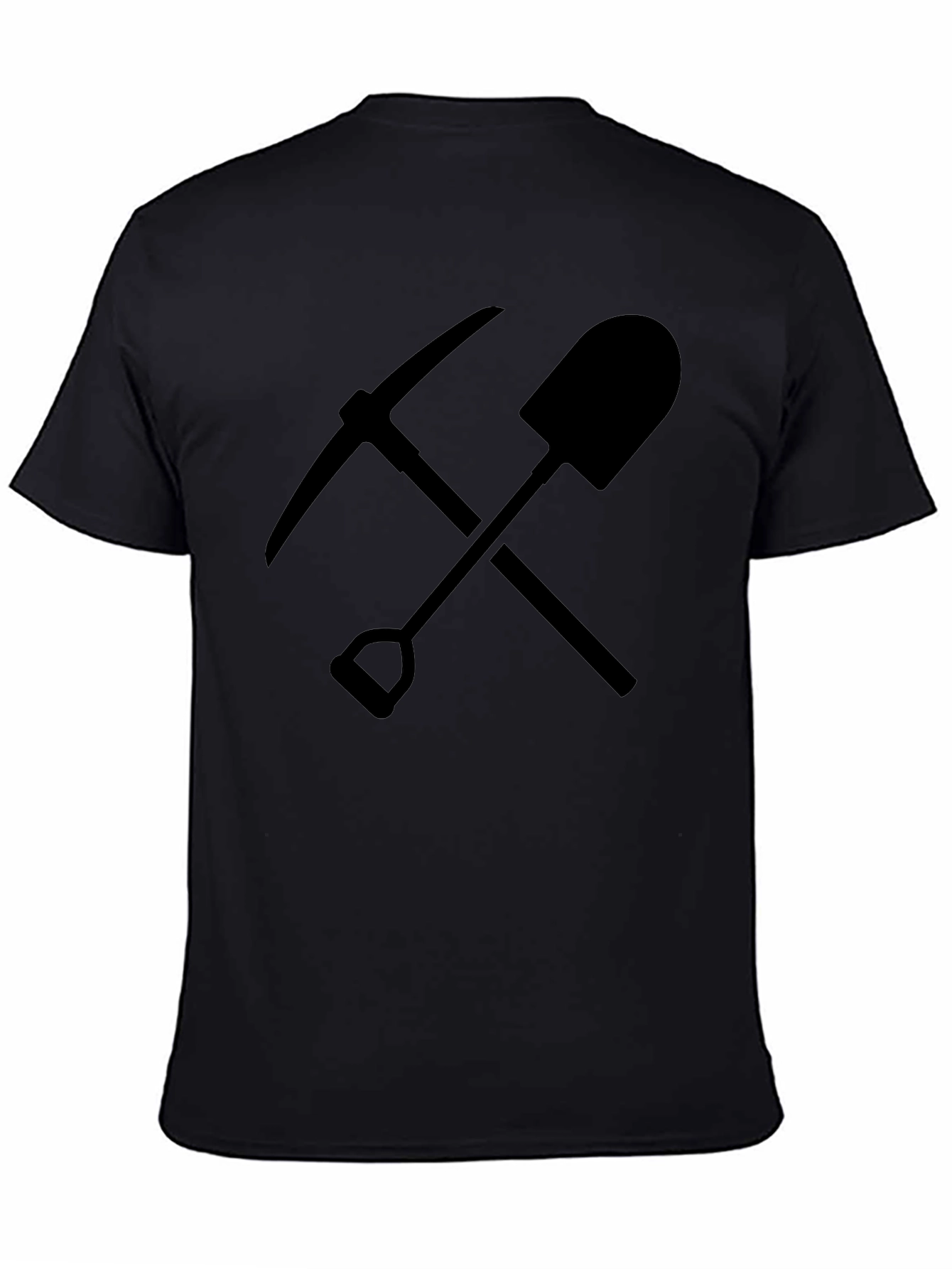 Black Pickaxe and Shovel Graphic Tee