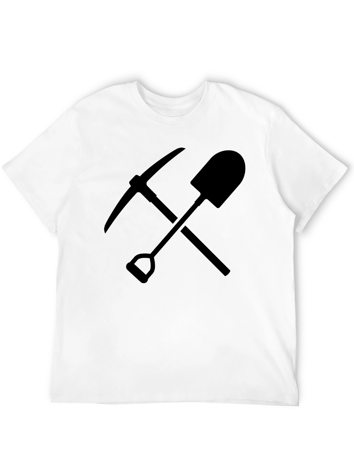Black Pickaxe and Shovel Graphic Tee