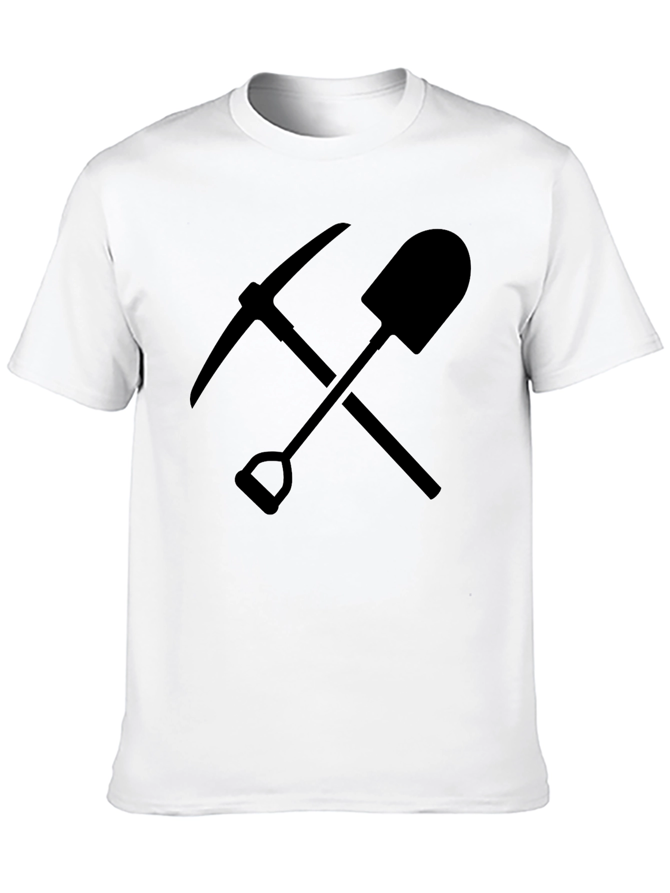 Black Pickaxe and Shovel Graphic Tee