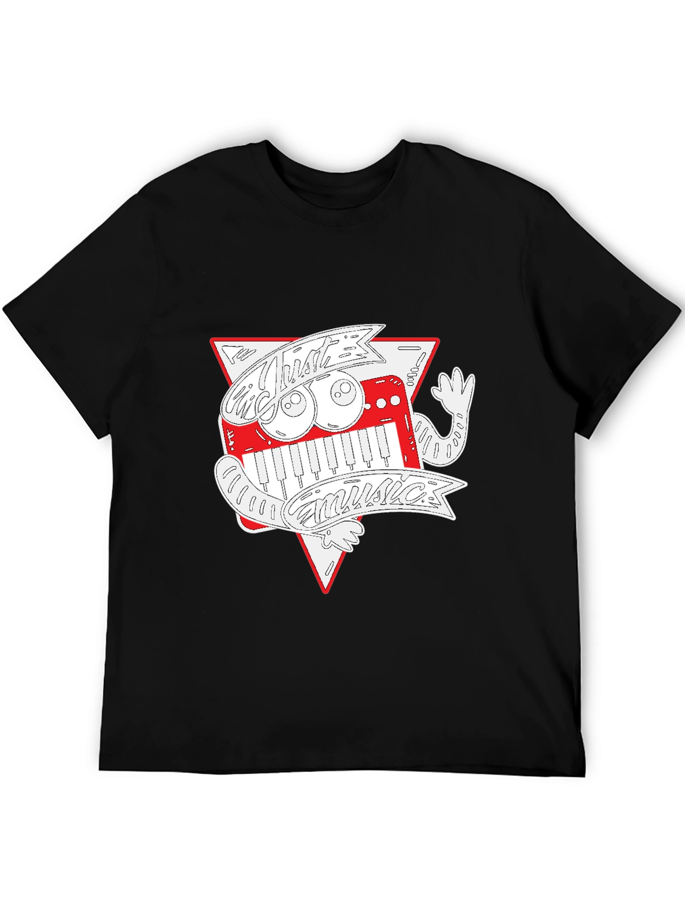 Just Music Graphic Print Black T-Shirt