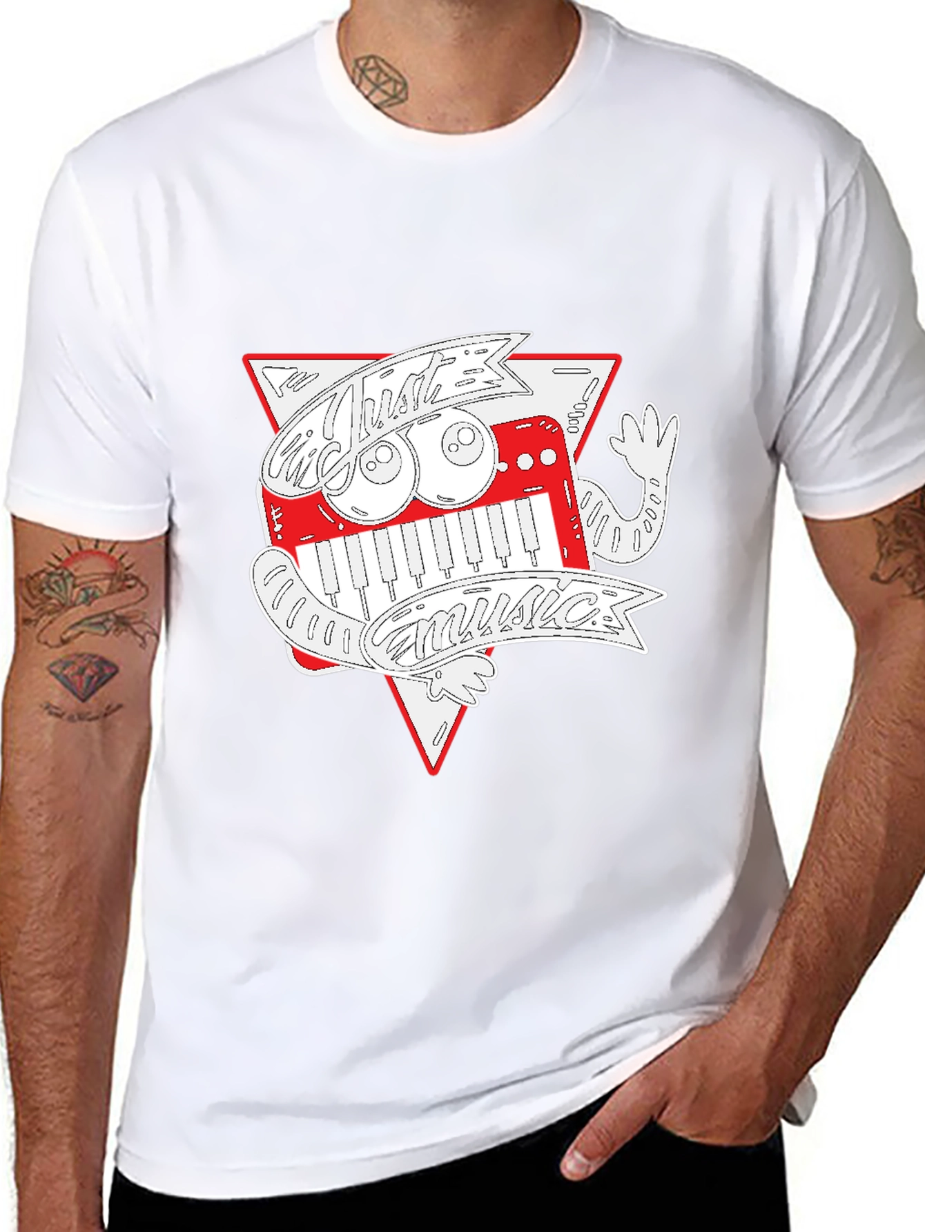 Just Music Graphic Print Black T-Shirt
