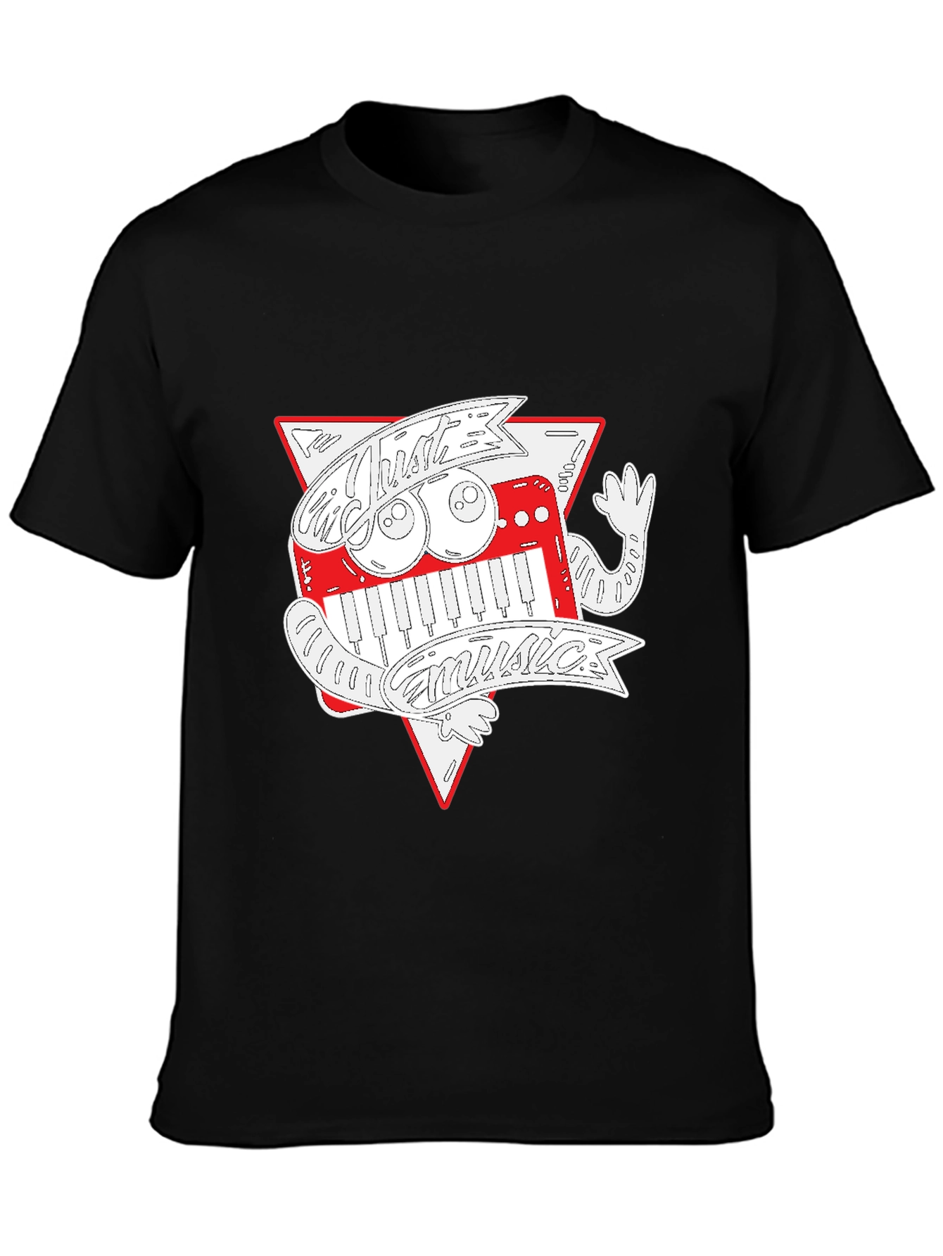 Just Music Graphic Print Black T-Shirt