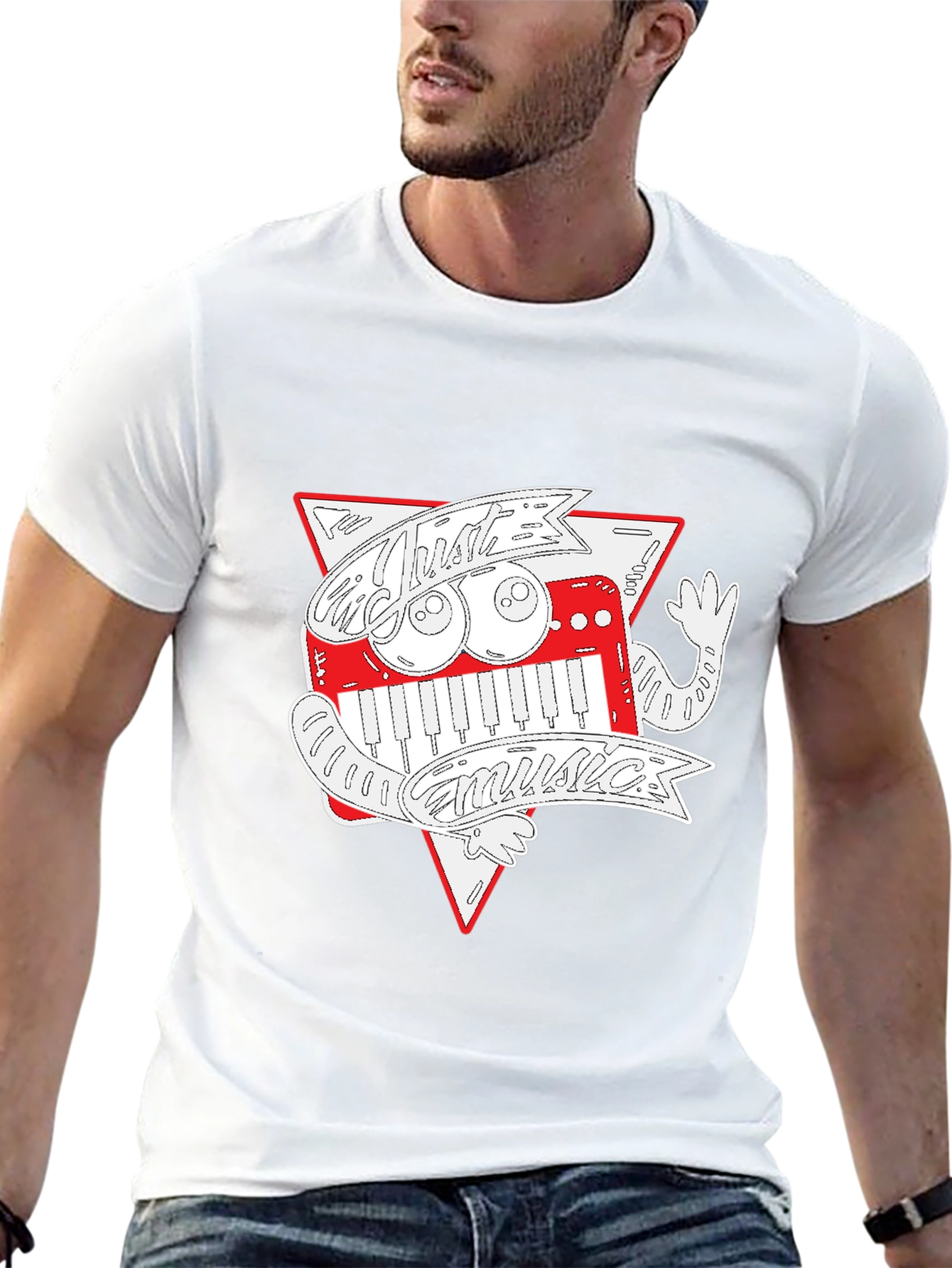 Just Music Graphic Print Black T-Shirt