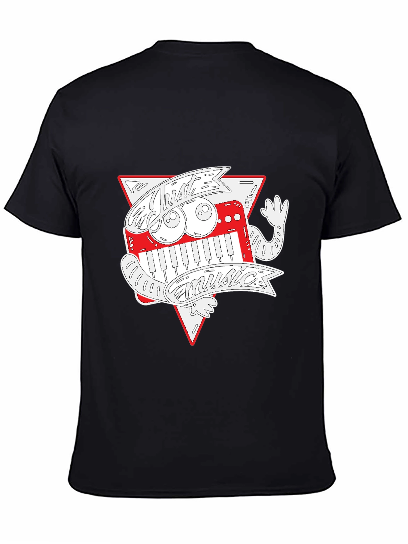 Just Music Graphic Print Black T-Shirt