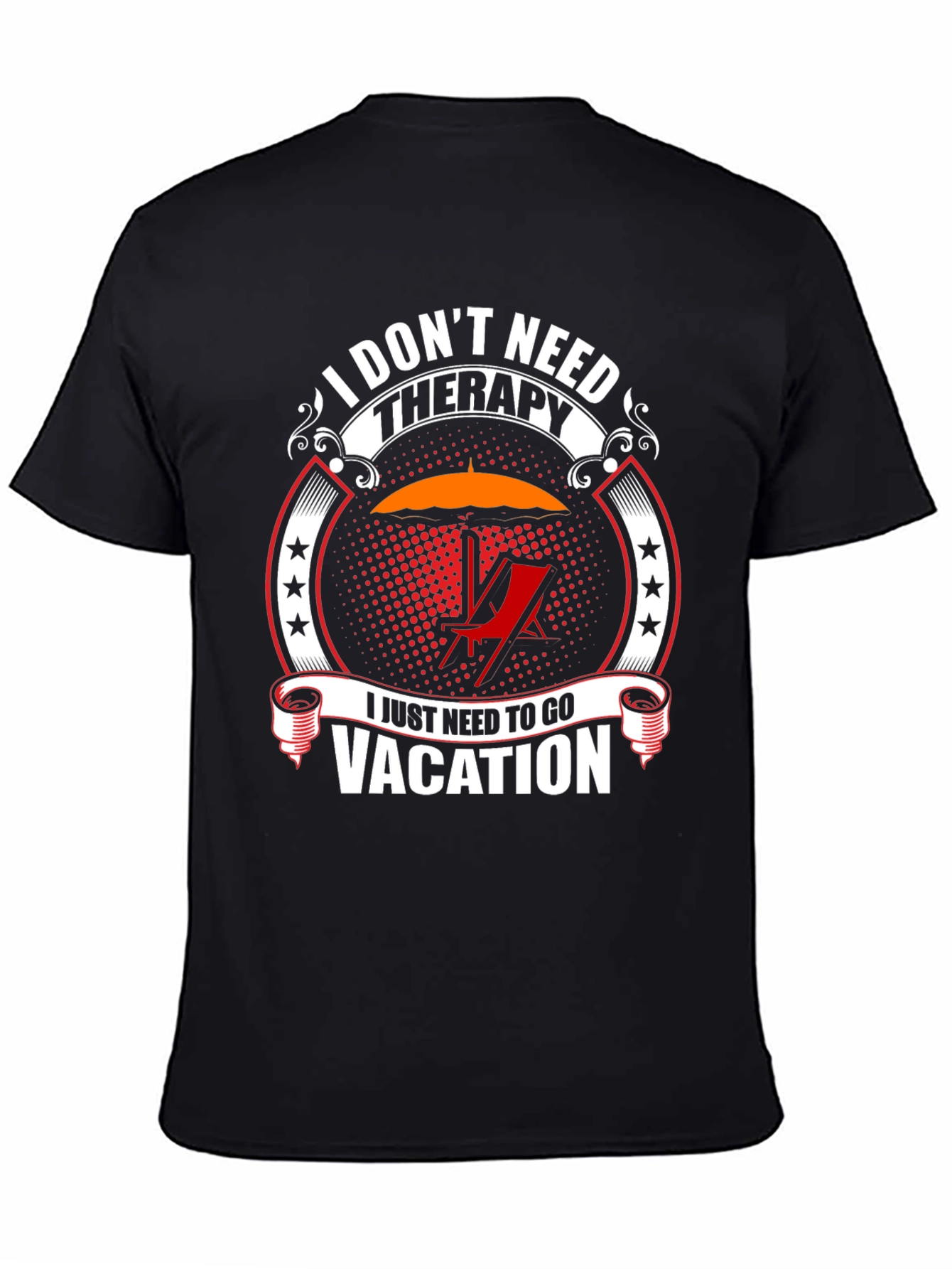 Vacation Therapy T-Shirt - Black Graphic Tee