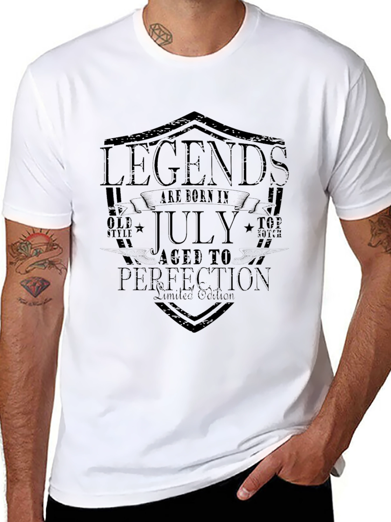 Legends Born in July Black T-Shirt