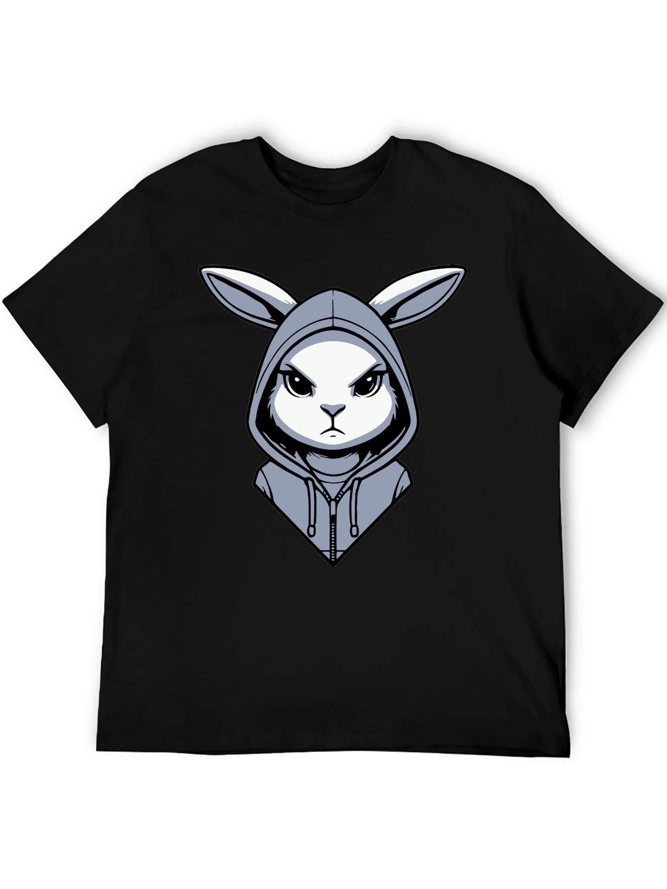 Hoodie Rabbit Tee - Edgy Cartoon Design