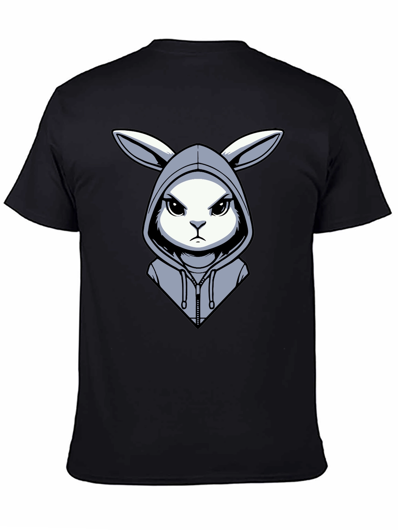 Hoodie Rabbit Tee - Edgy Cartoon Design