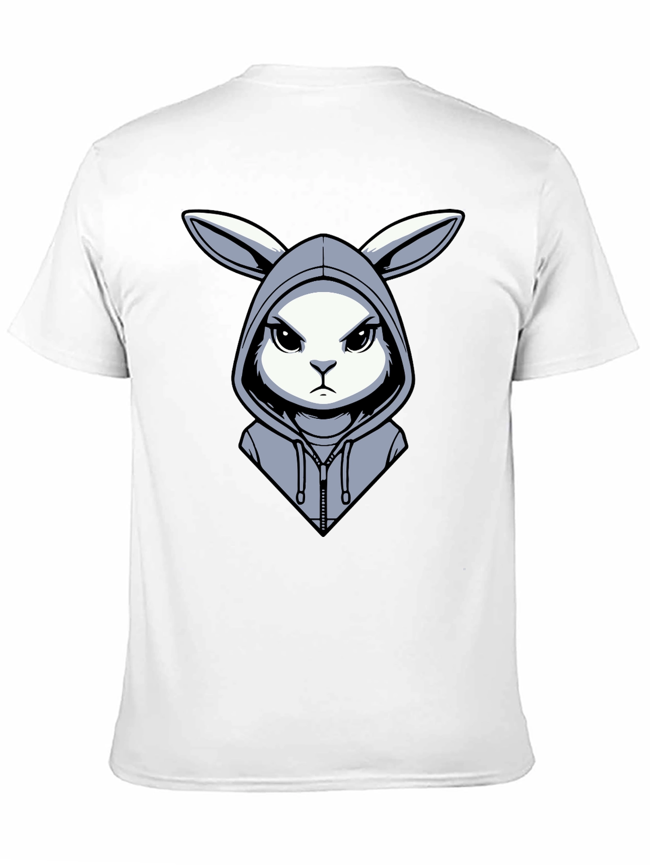 Hoodie Rabbit Tee - Edgy Cartoon Design