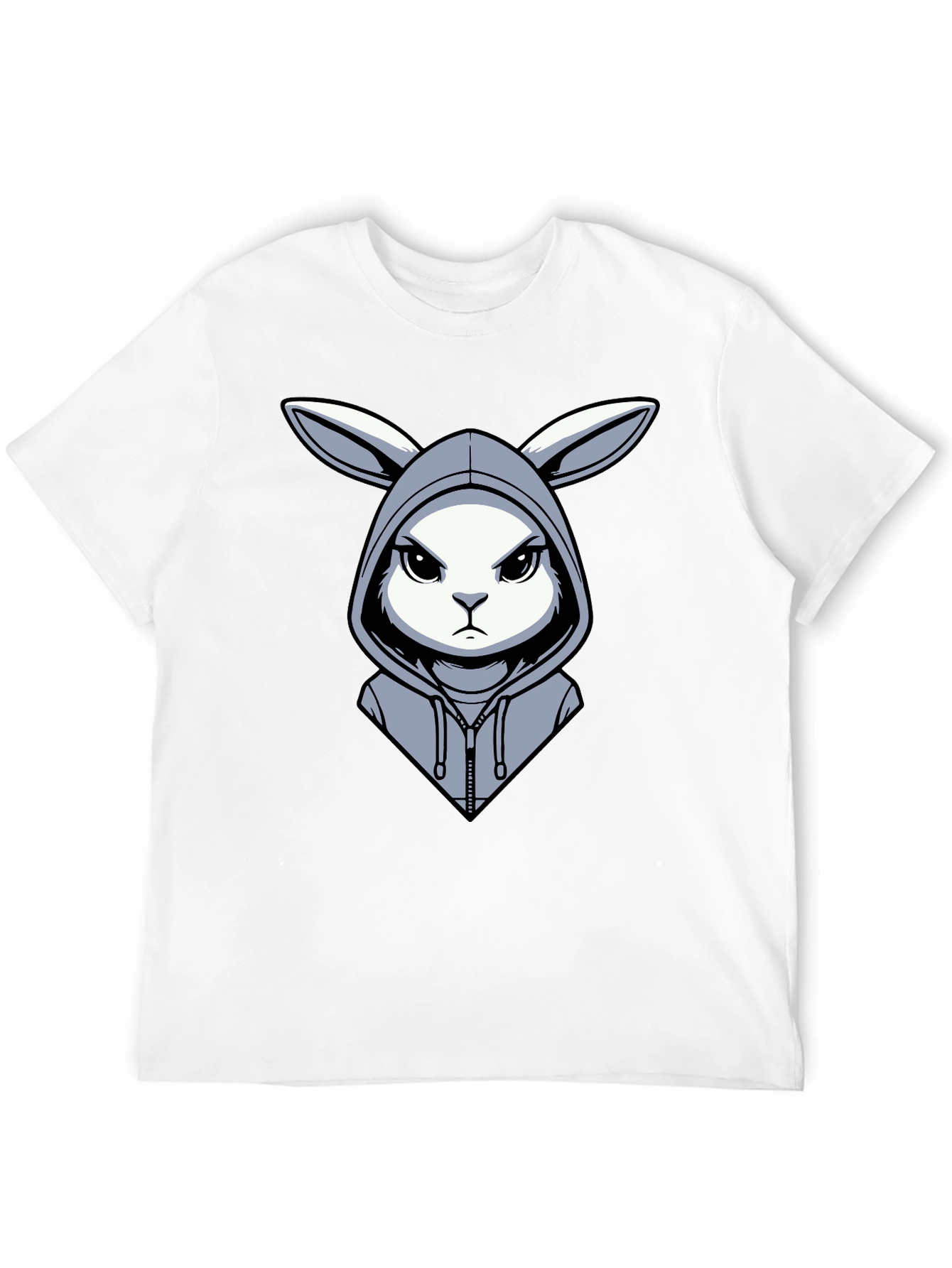Hoodie Rabbit Tee - Edgy Cartoon Design