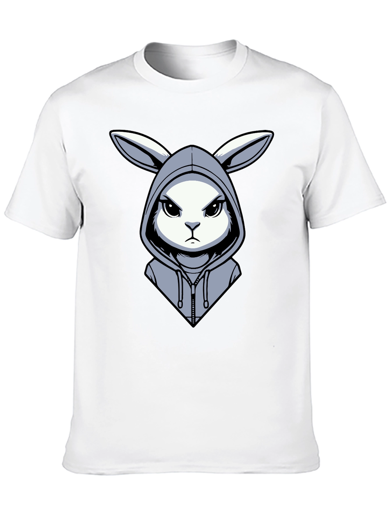 Hoodie Rabbit Tee - Edgy Cartoon Design