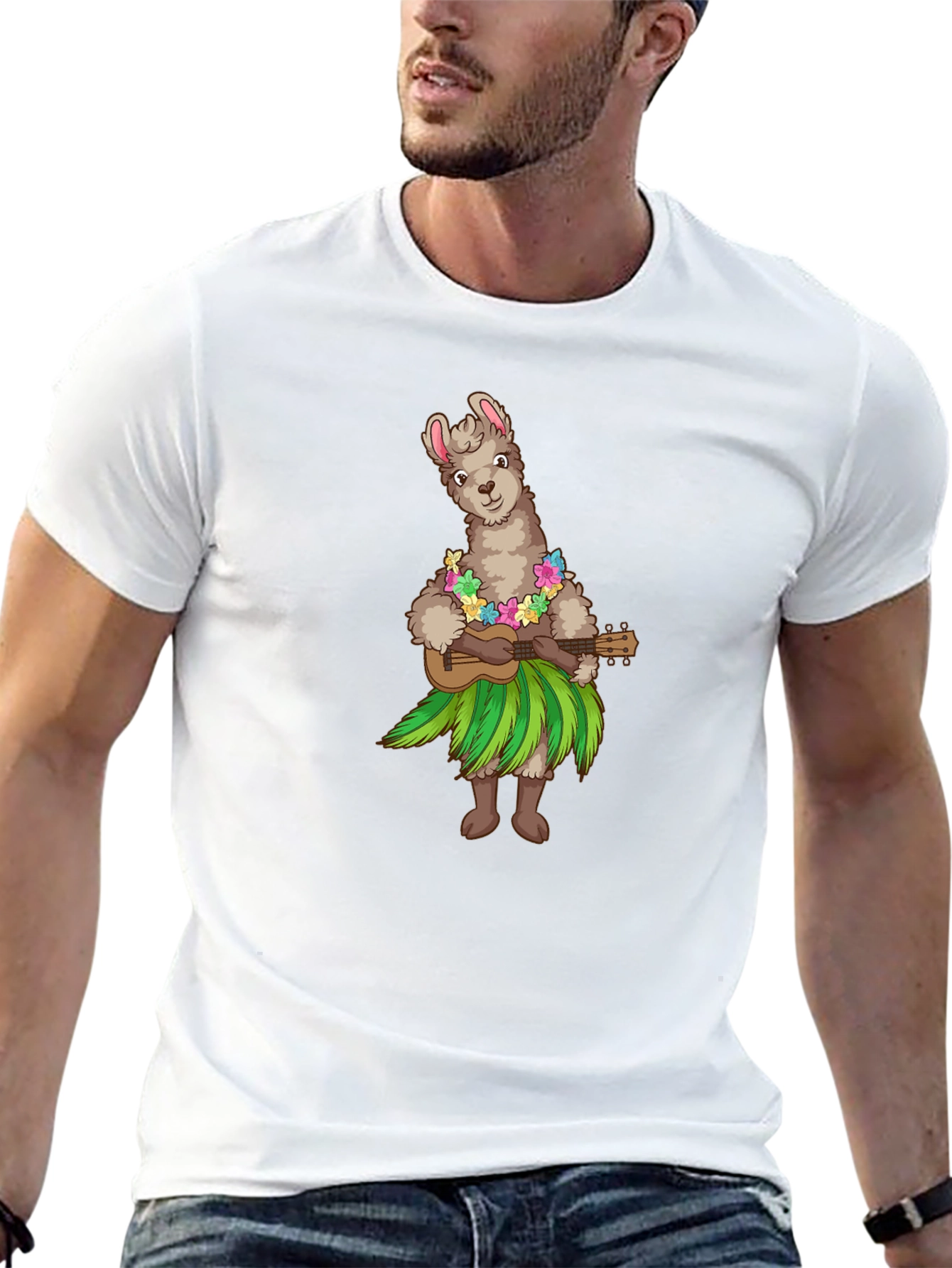 Llama Hula Ukulele T-Shirt