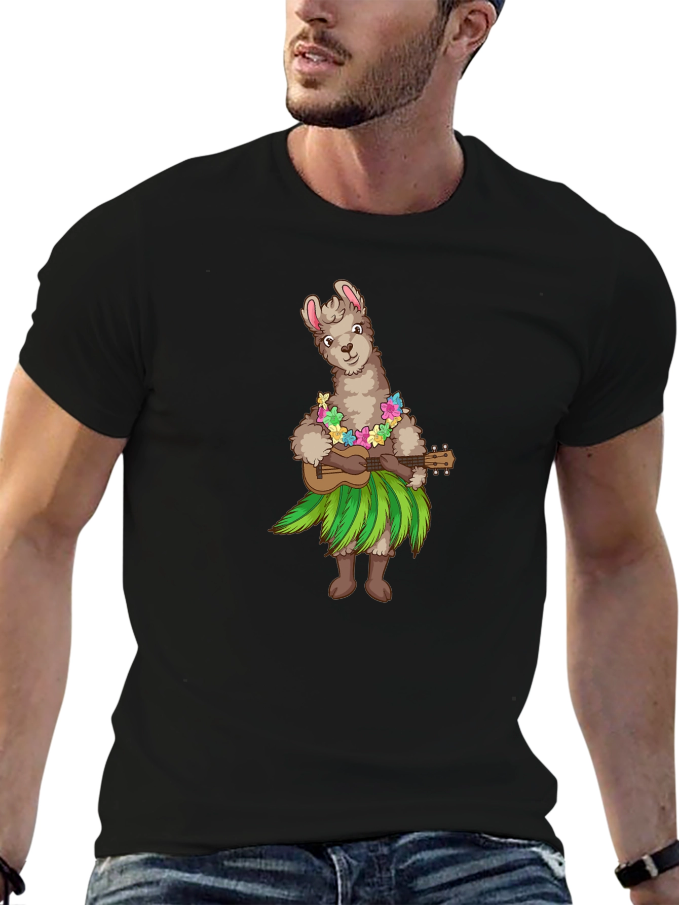 Llama Hula Ukulele T-Shirt