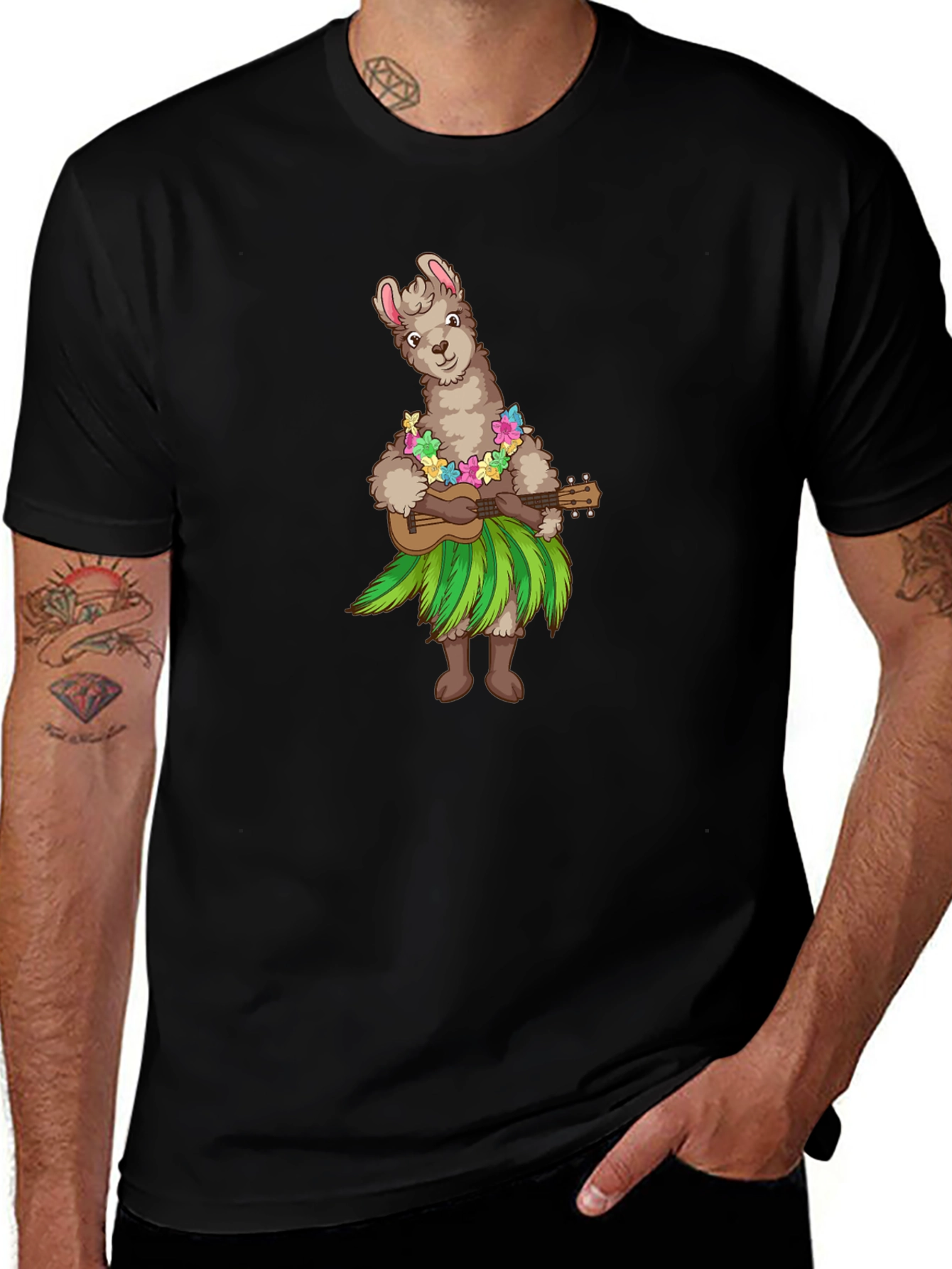 Llama Hula Ukulele T-Shirt