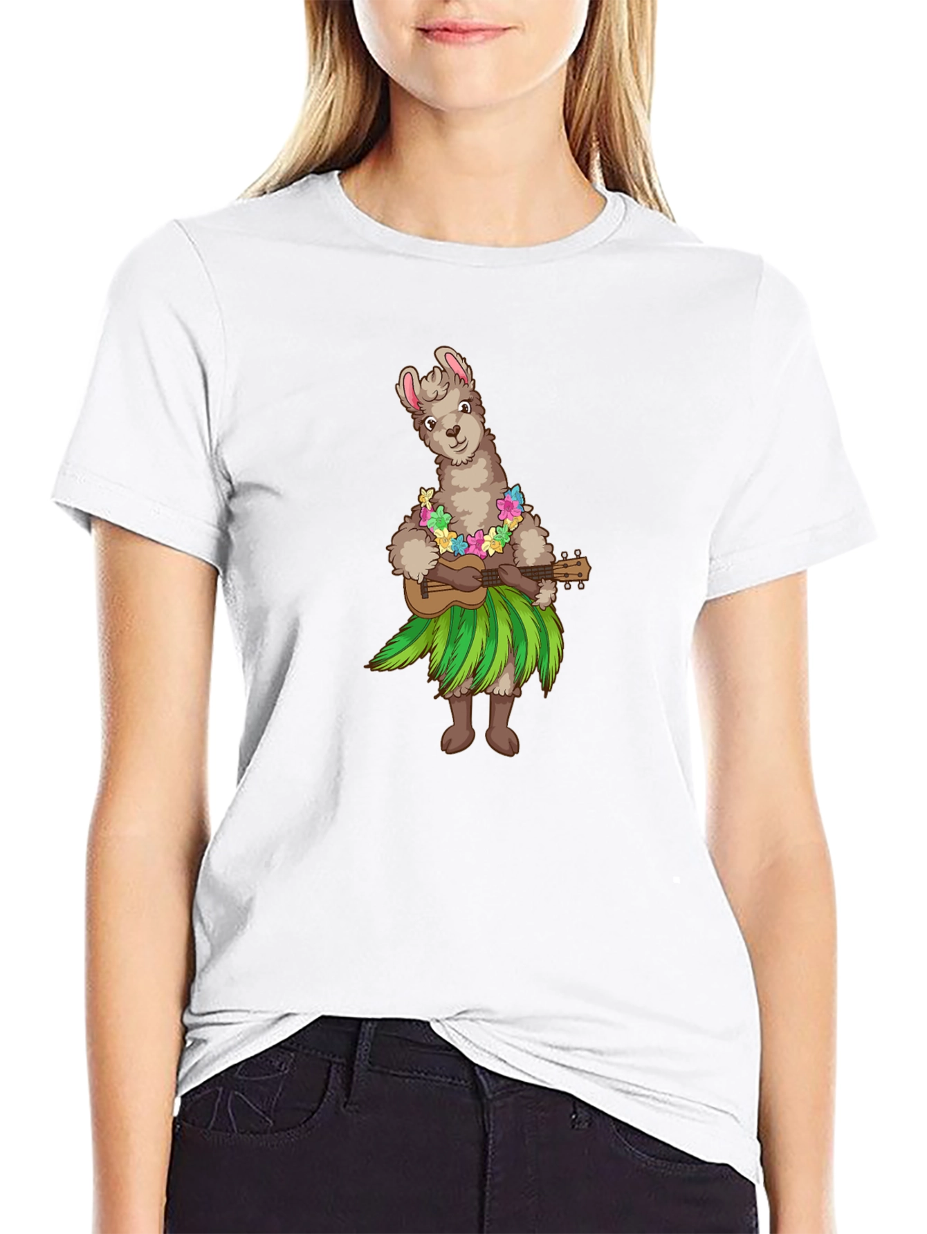 Llama Hula Ukulele T-Shirt