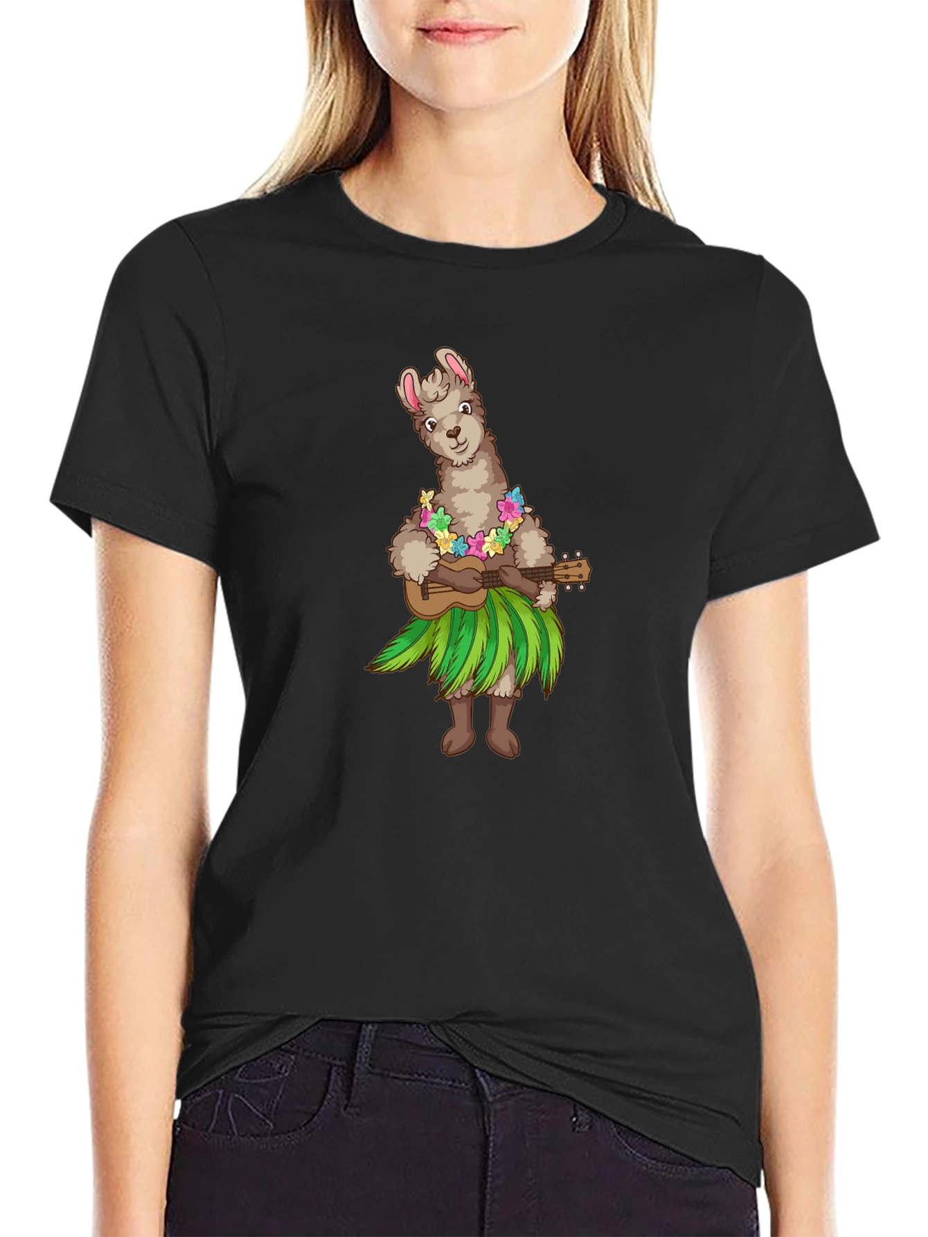 Llama Hula Ukulele T-Shirt