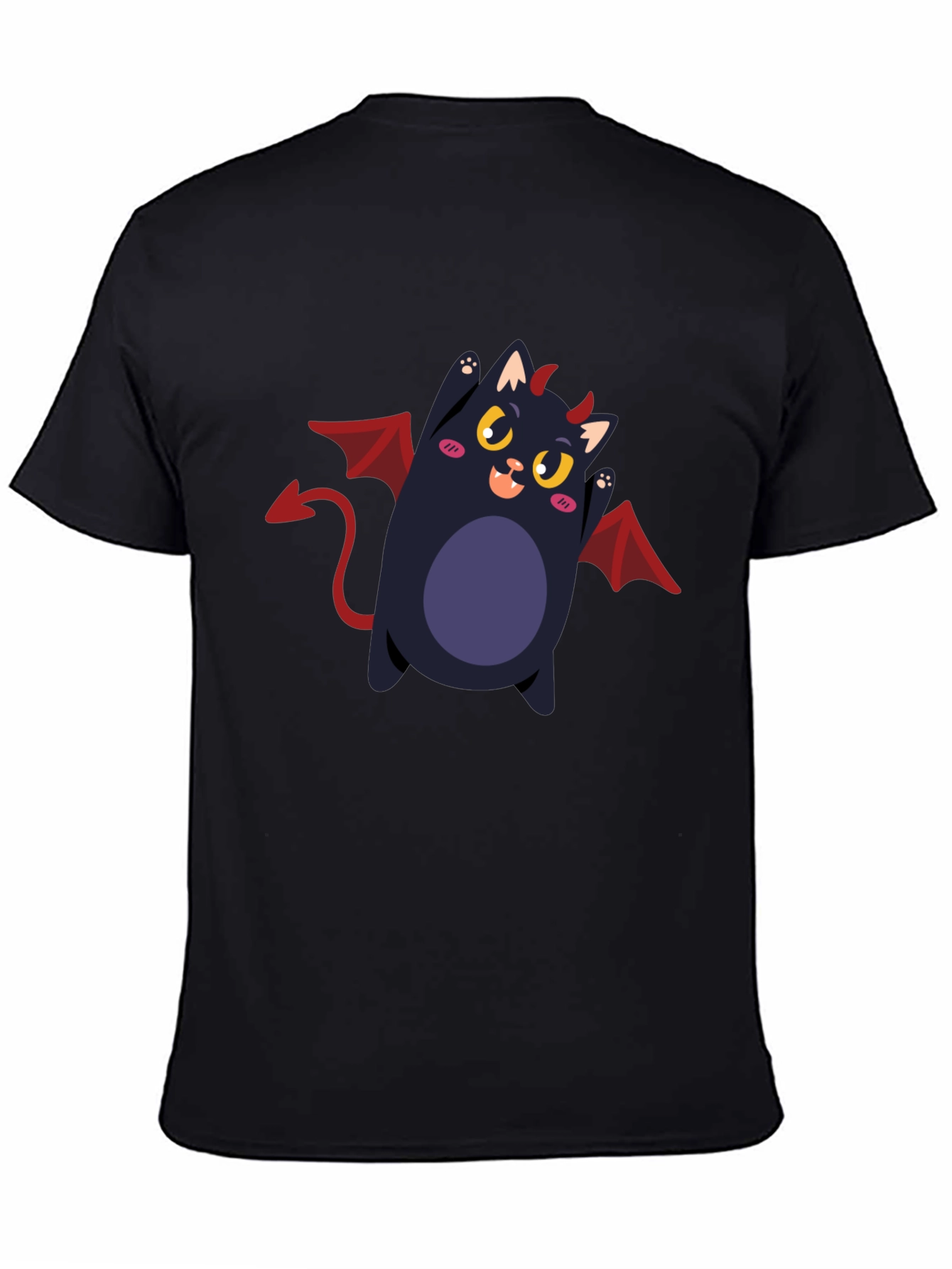 Devil Cat Graphic Tee - Black