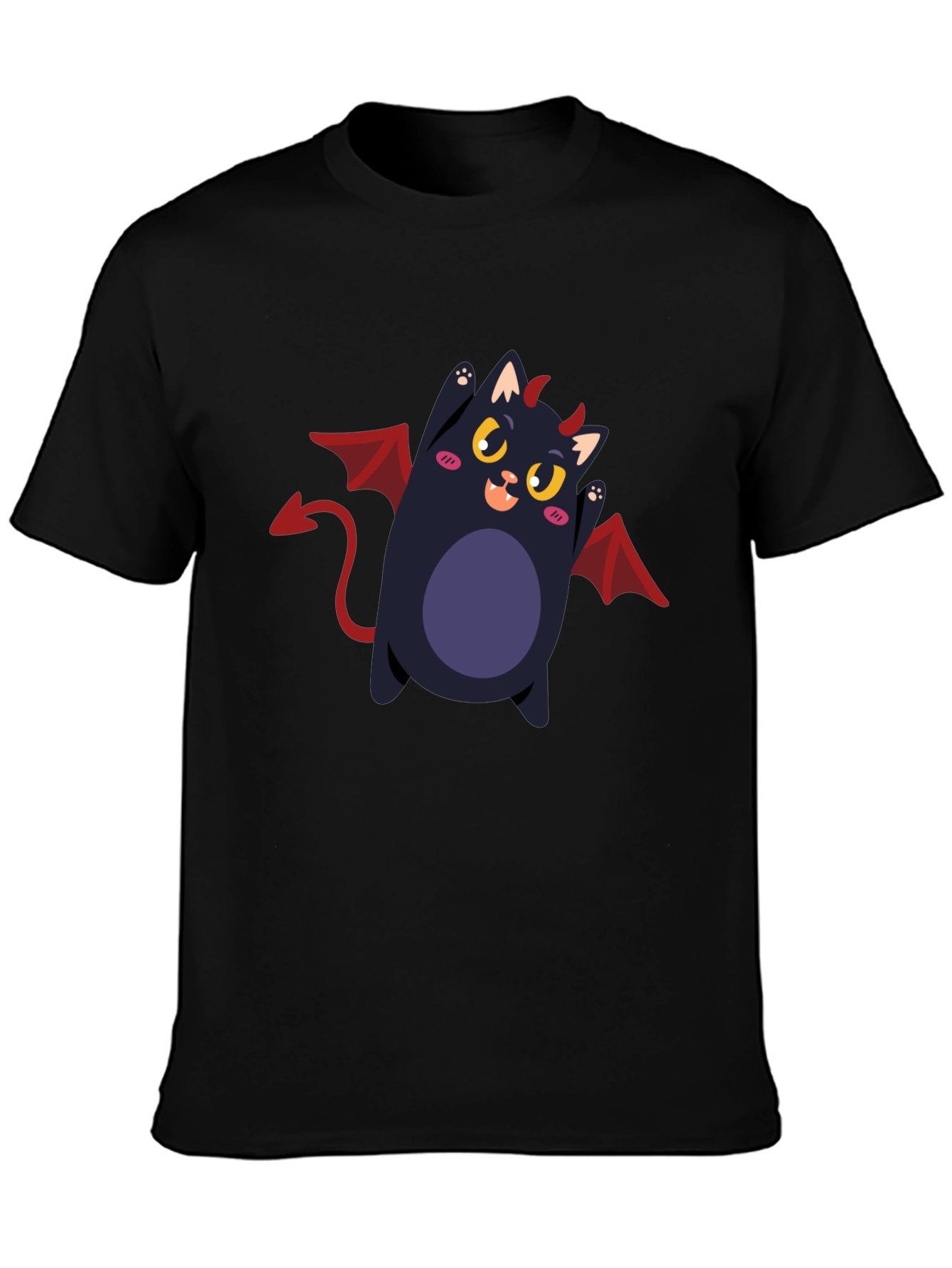 Devil Cat Graphic Tee - Black