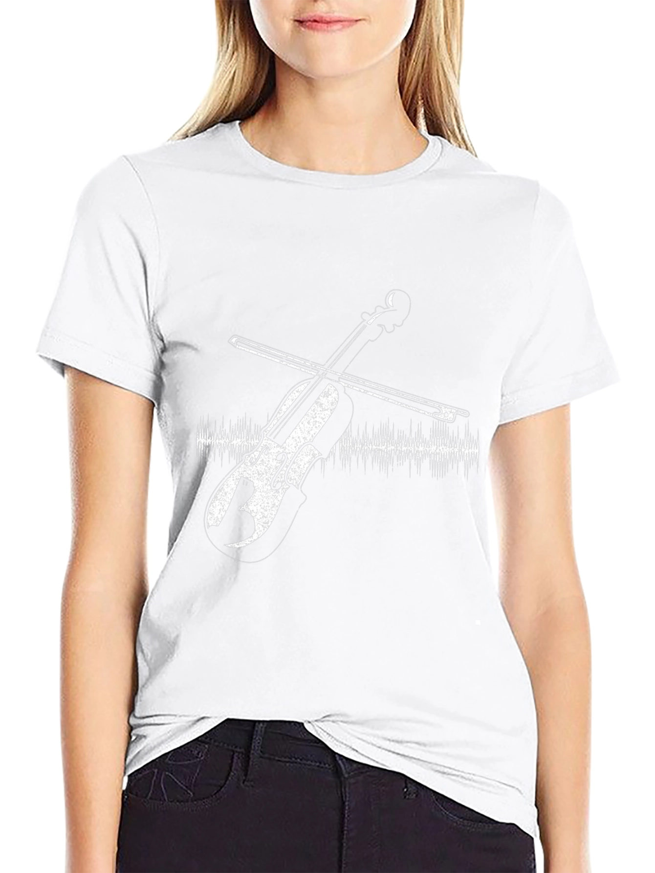 Violin Graphic Black T-Shirt - Music Lover Tee