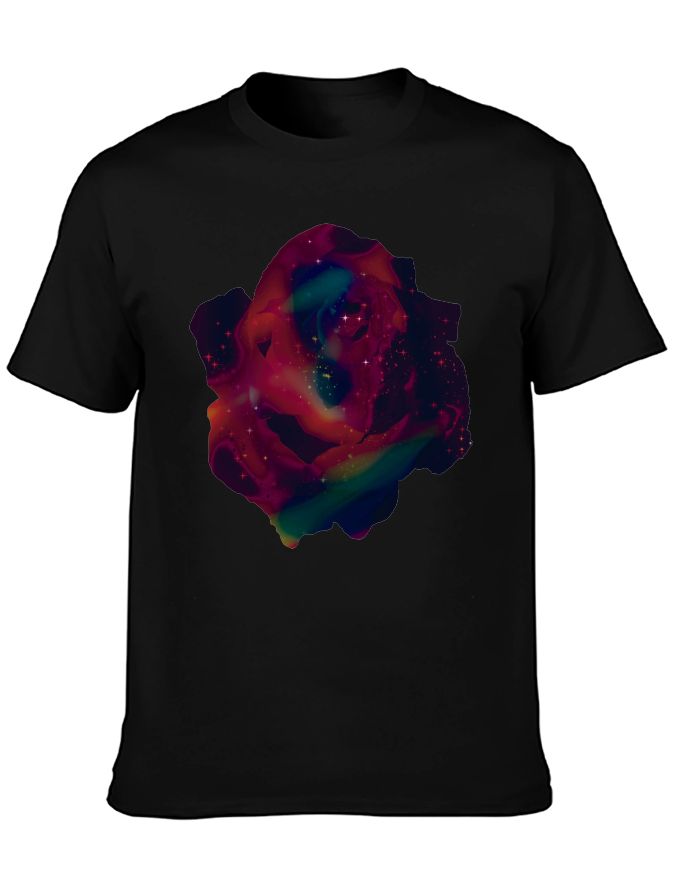 Galaxy Rose Graphic Tee - Mens Black T-Shirt