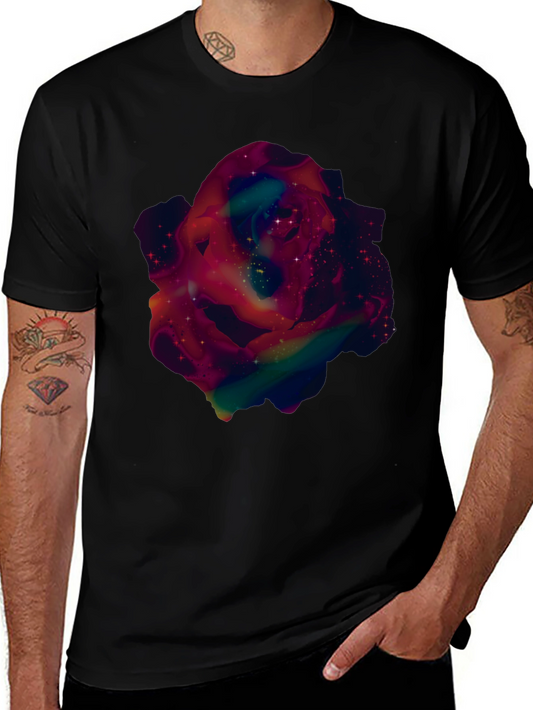 Galaxy Rose Graphic Tee - Mens Black T-Shirt