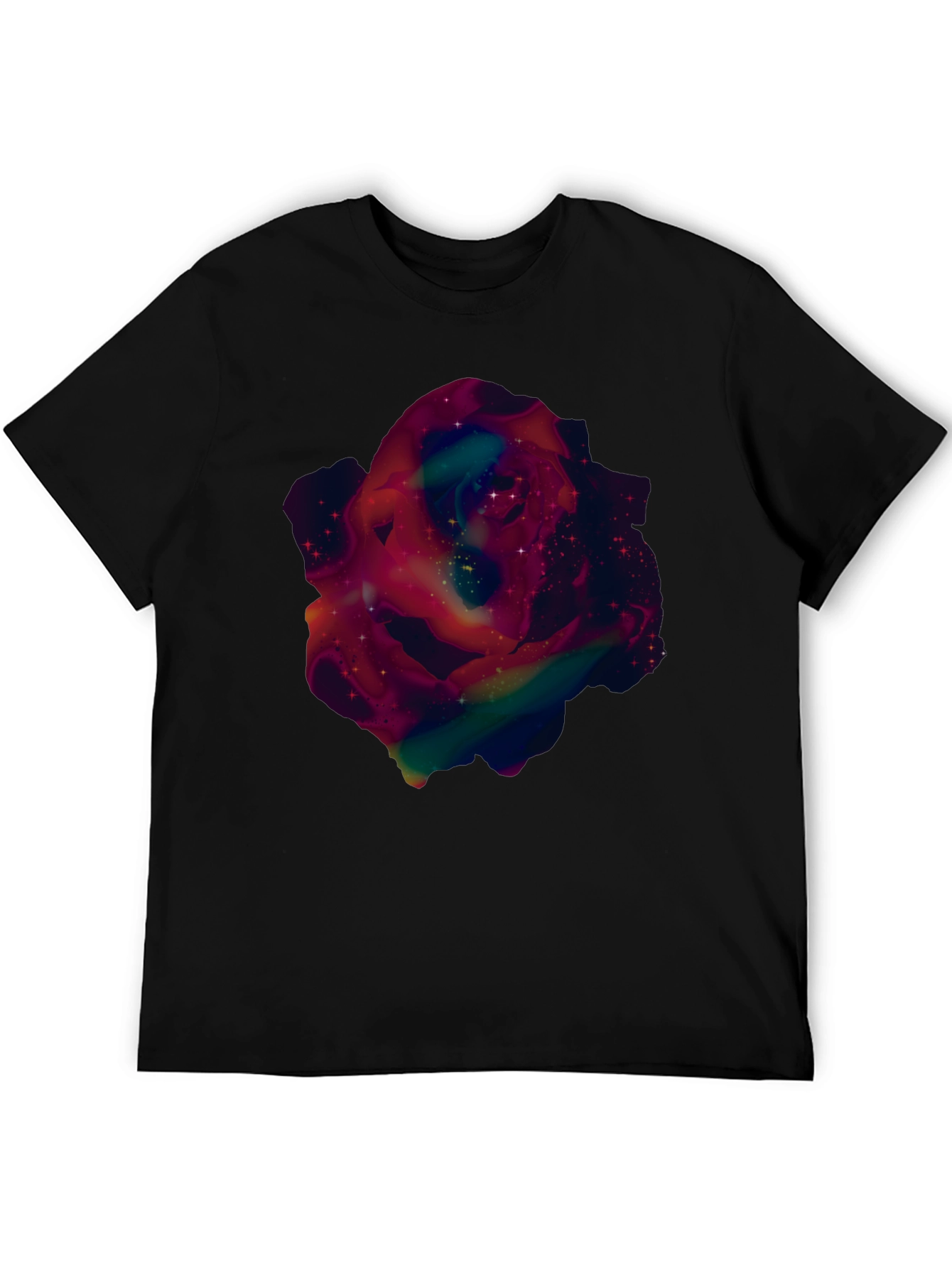 Galaxy Rose Graphic Tee - Mens Black T-Shirt