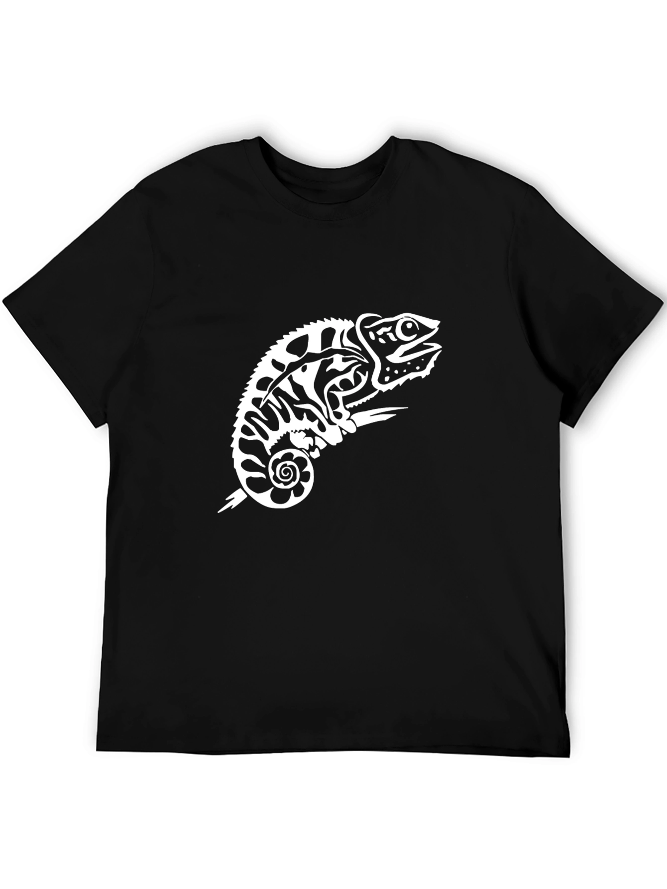 Black Chameleon Graphic Tee - Unique Reptile Design