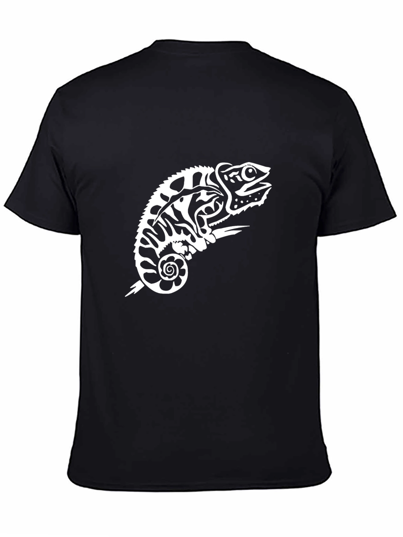 Black Chameleon Graphic Tee - Unique Reptile Design