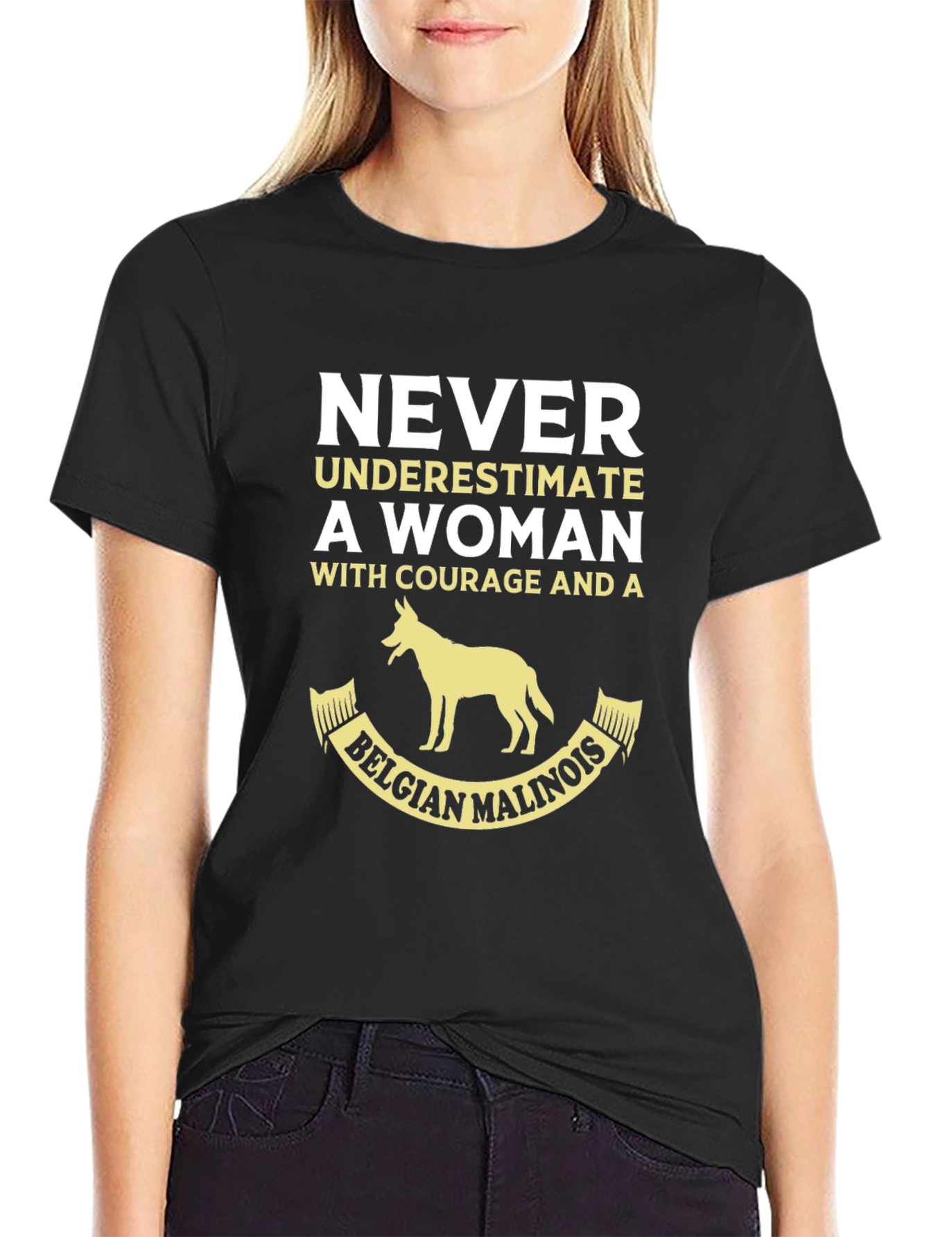 Womans Courage Belgian Malinois Graphic T-Shirt
