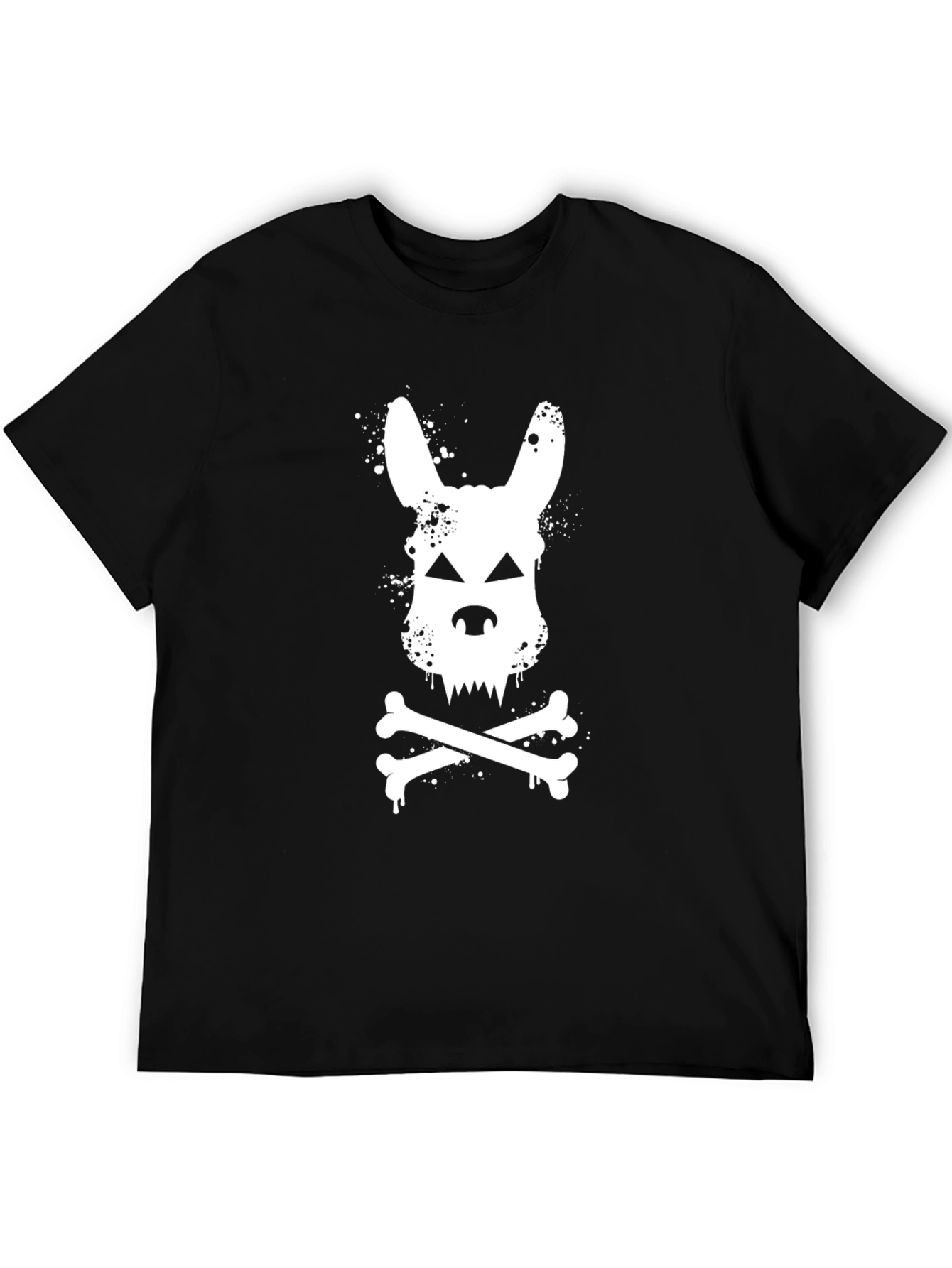 Skull Bunny T-Shirt - Mens Black Cotton Tee