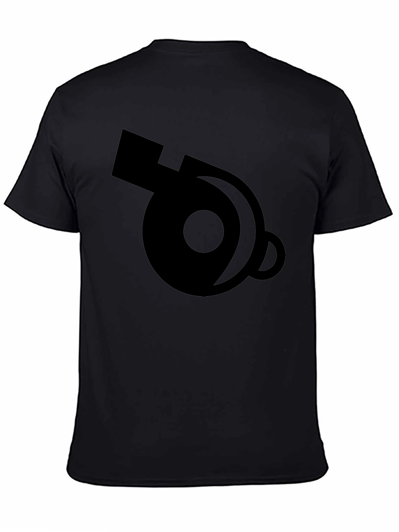 Referee Whistle Graphic T-Shirt - Black